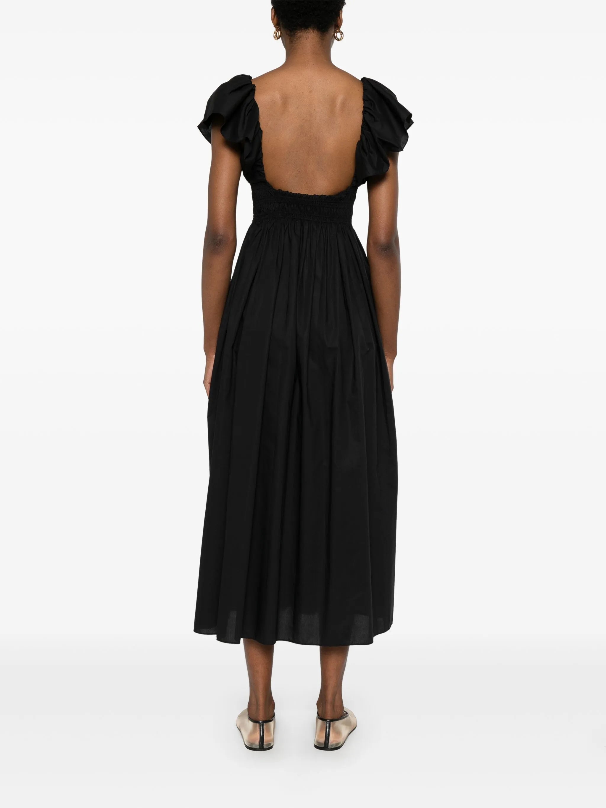 flutter-sleeves midi dress