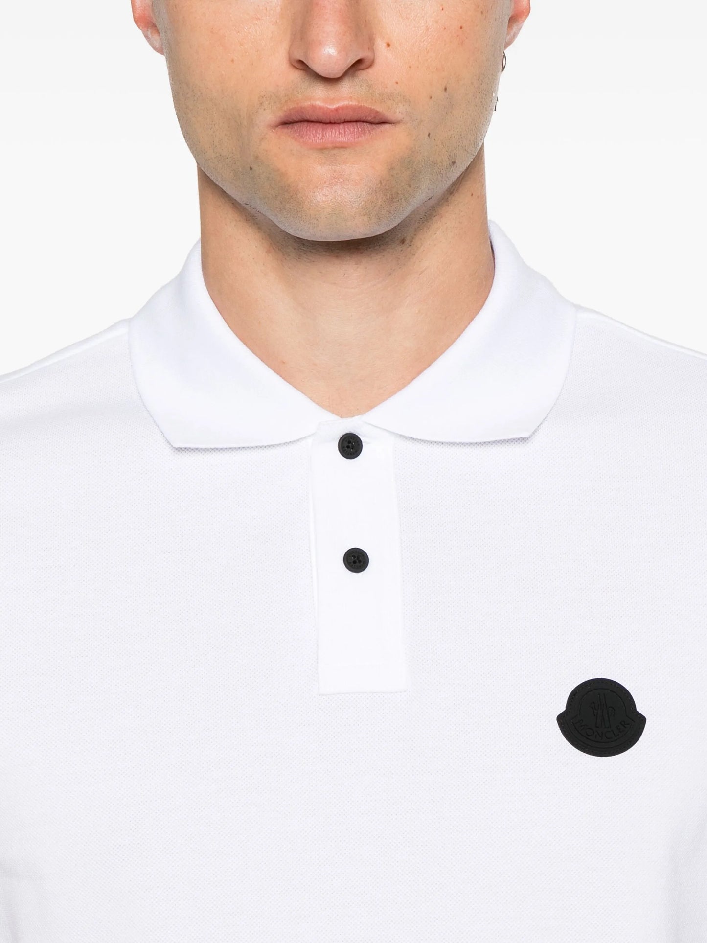 rubberised-logo polo shirt