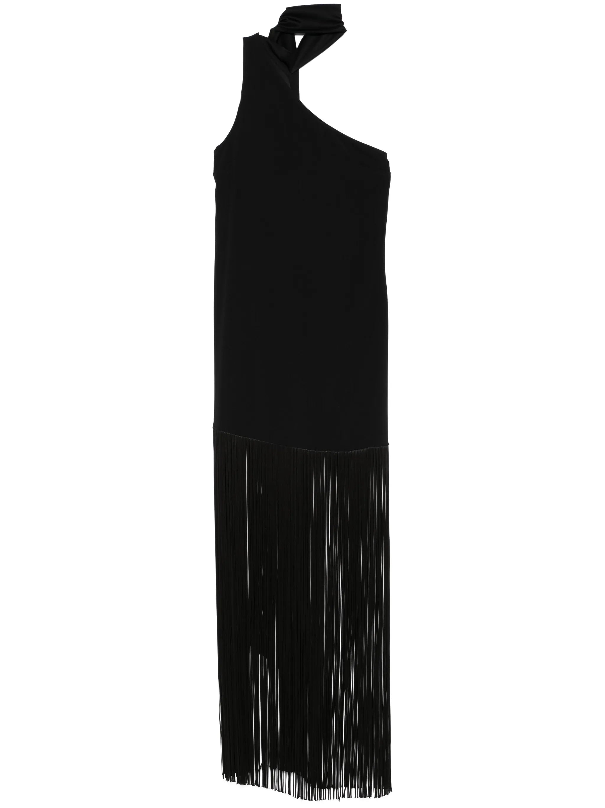 asymmetric fringed dress