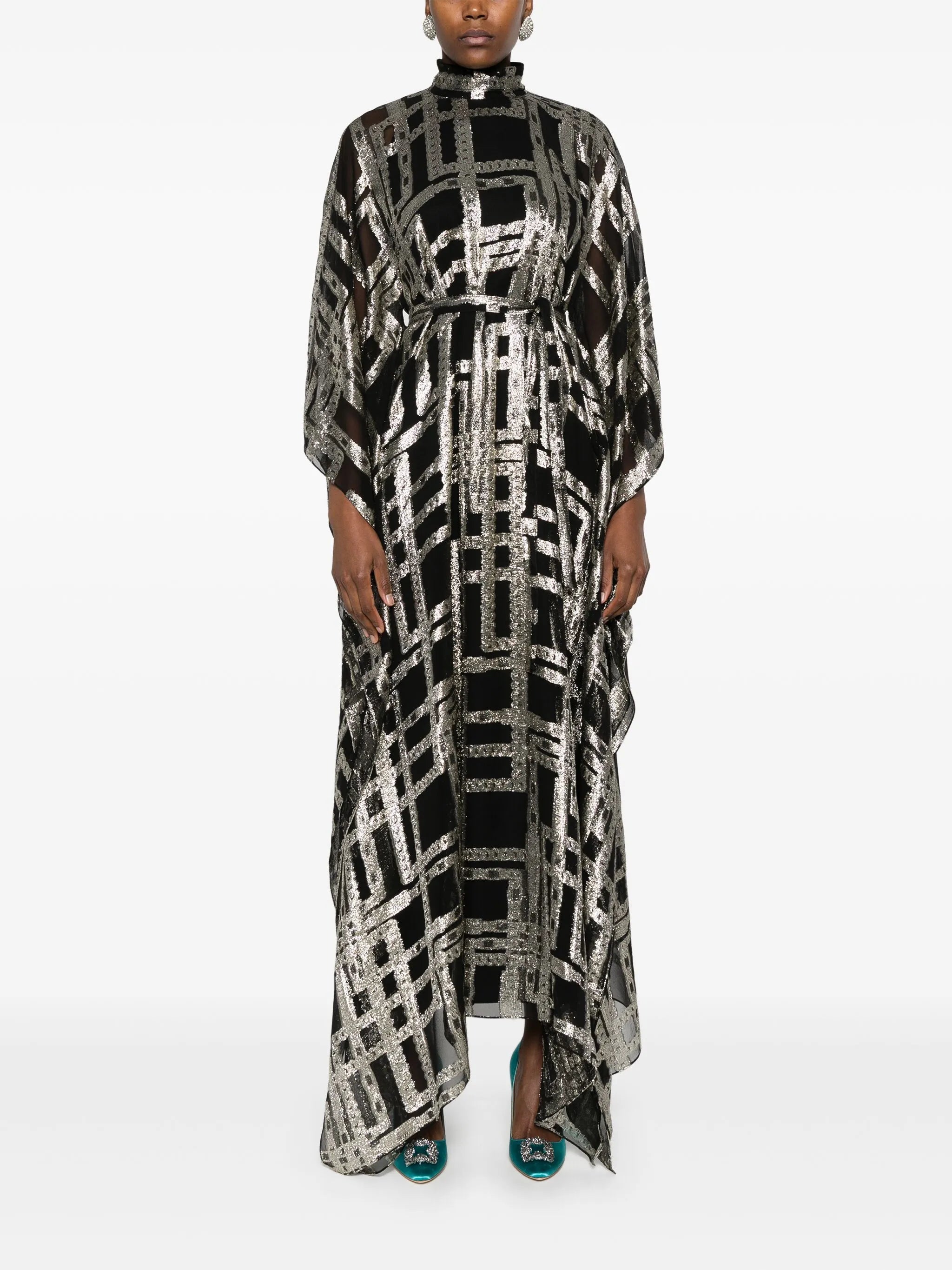 checked maxi dress