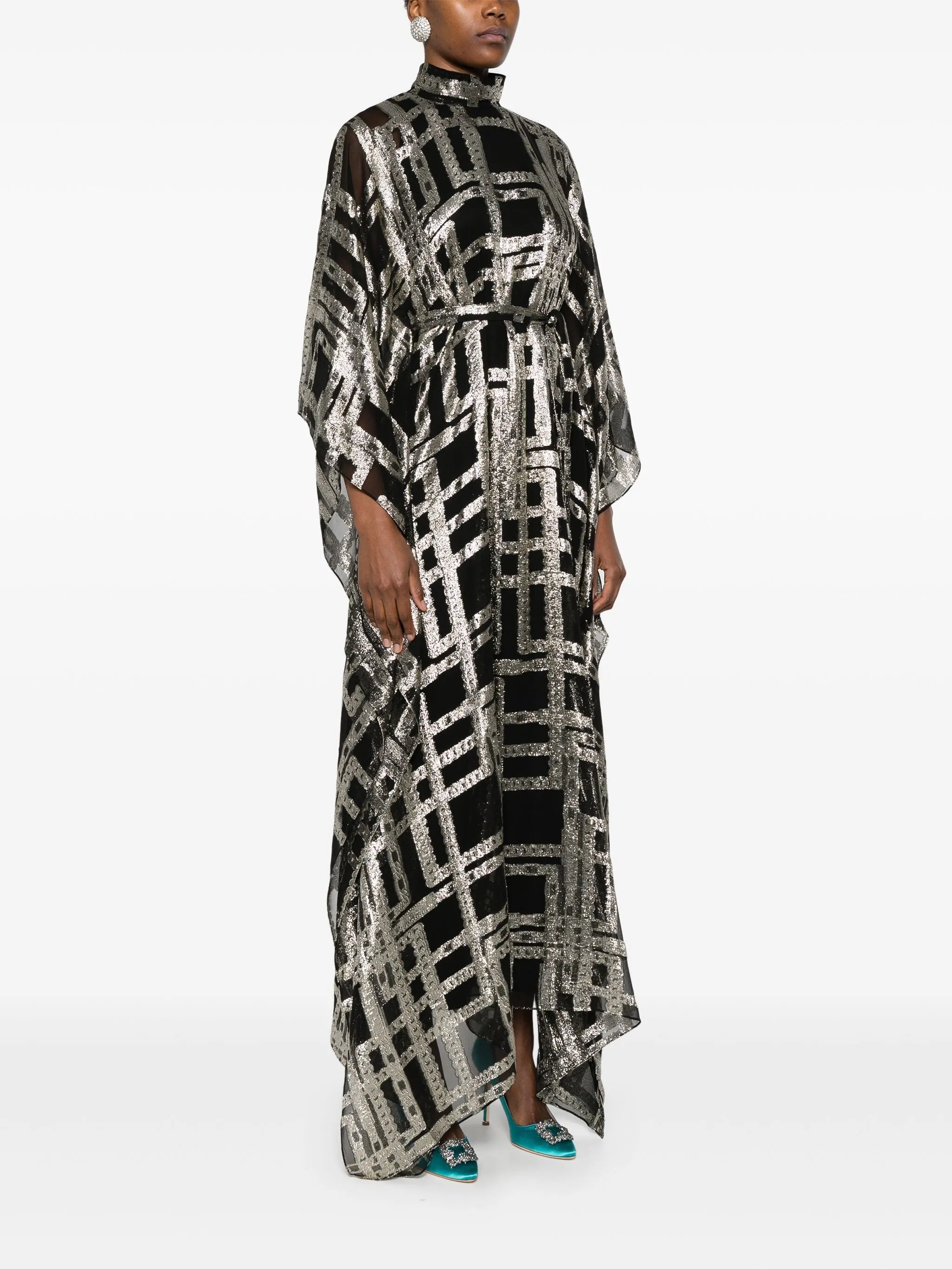 checked maxi dress