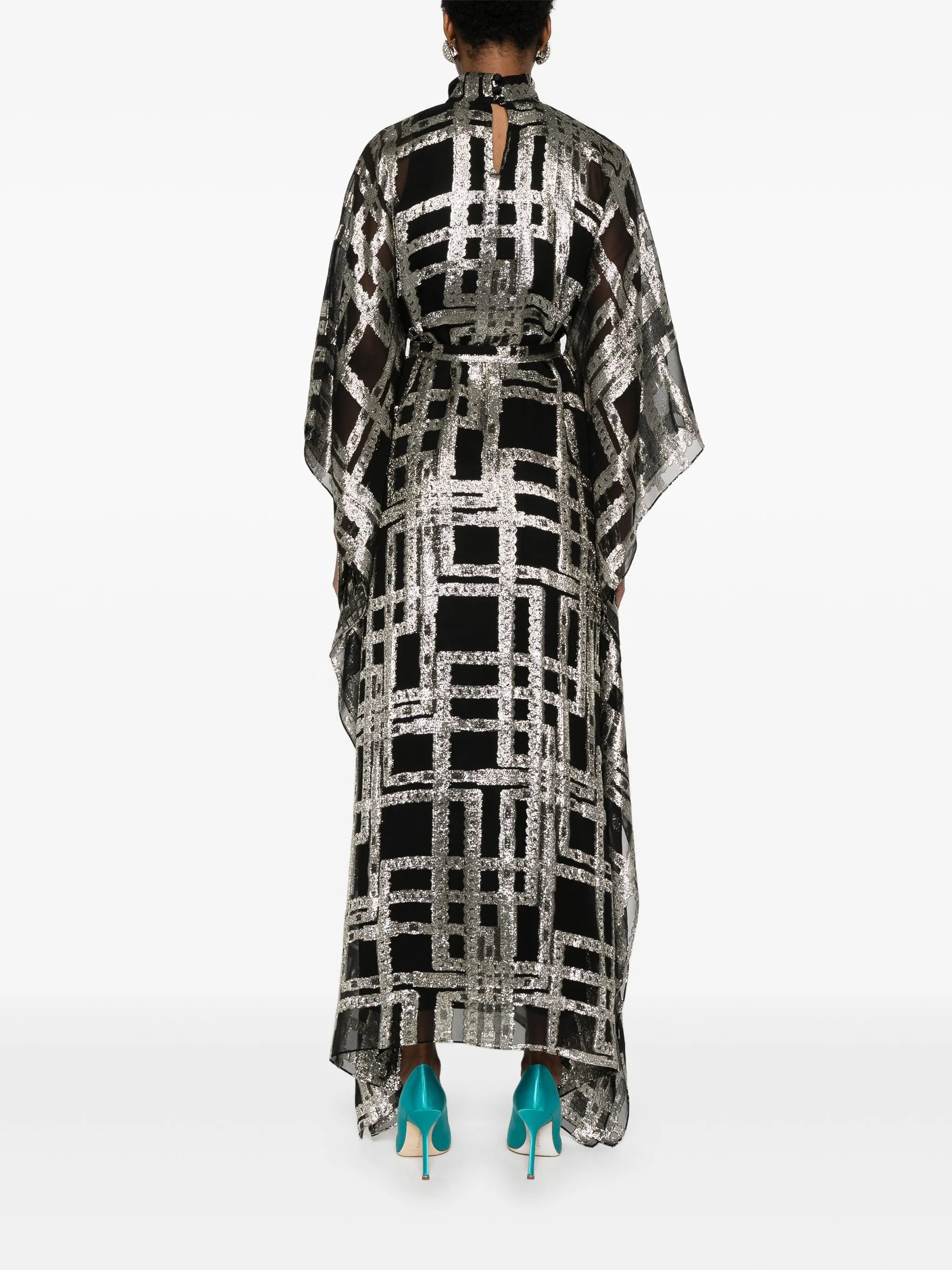 checked maxi dress