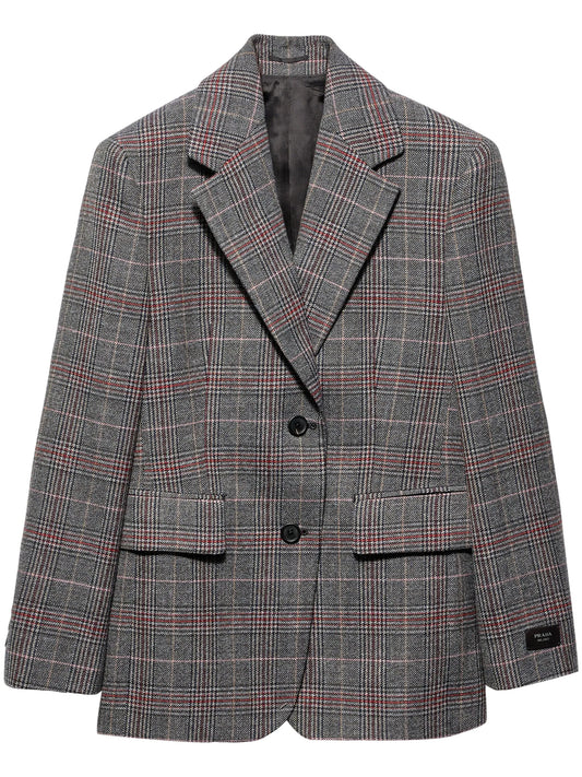 Prince of Wales checked wool blazer