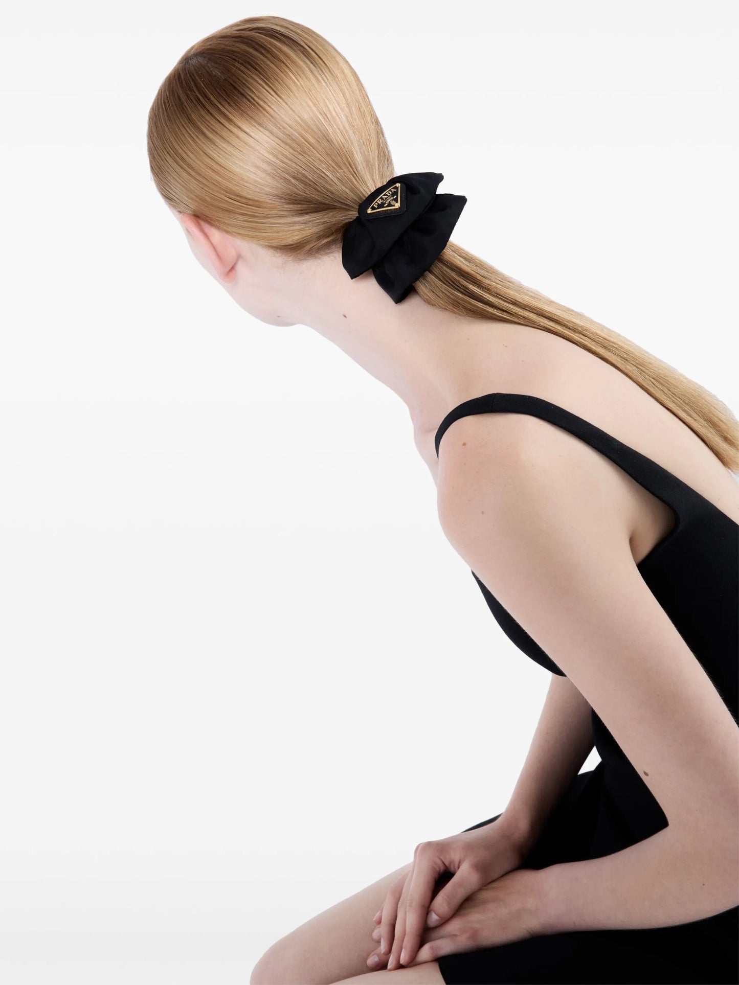 triangle-logo re-nylon scrunchie
