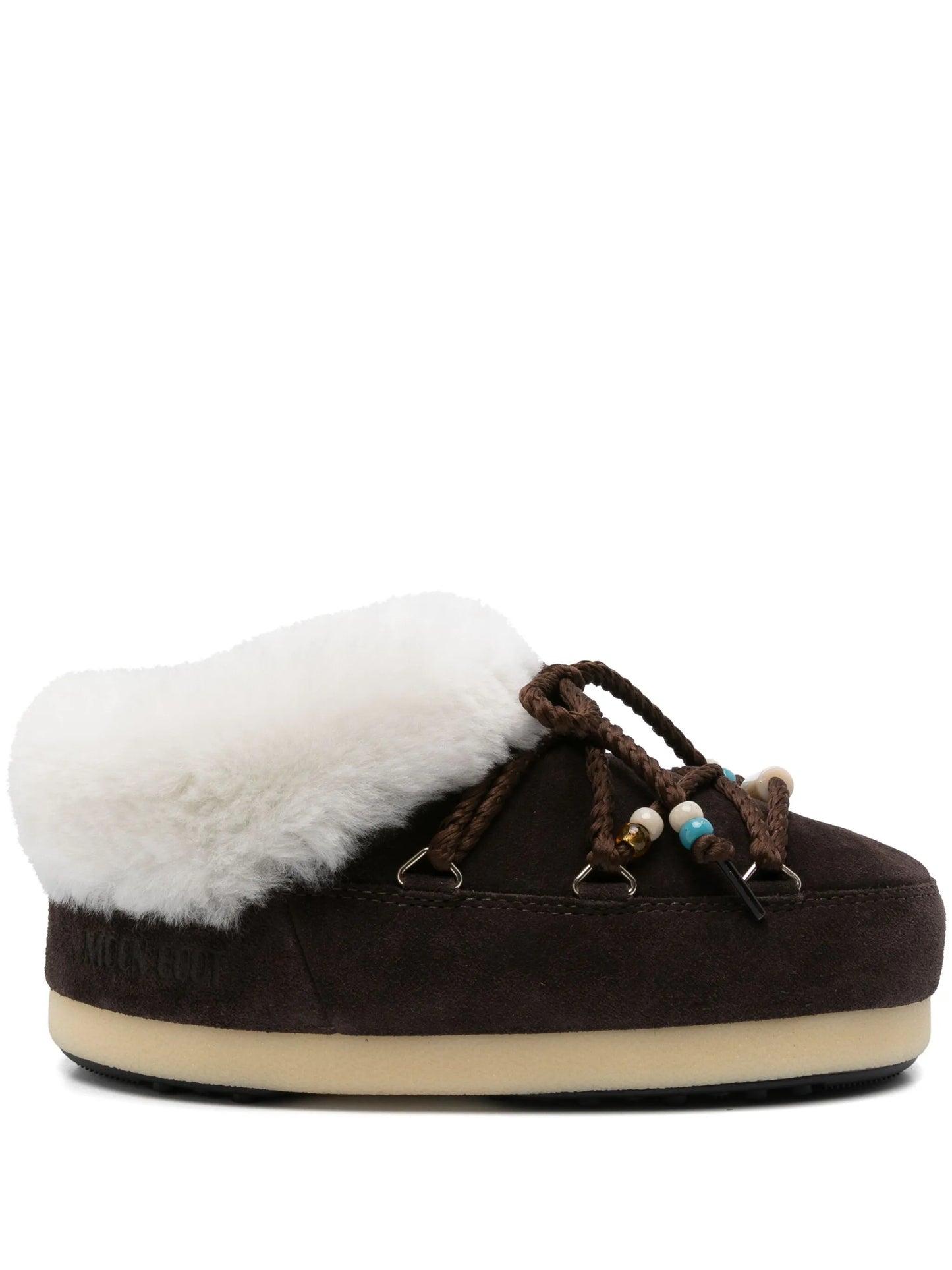 MB EVX MULE SUEDE BEADS DARK BROWN/NATURAL