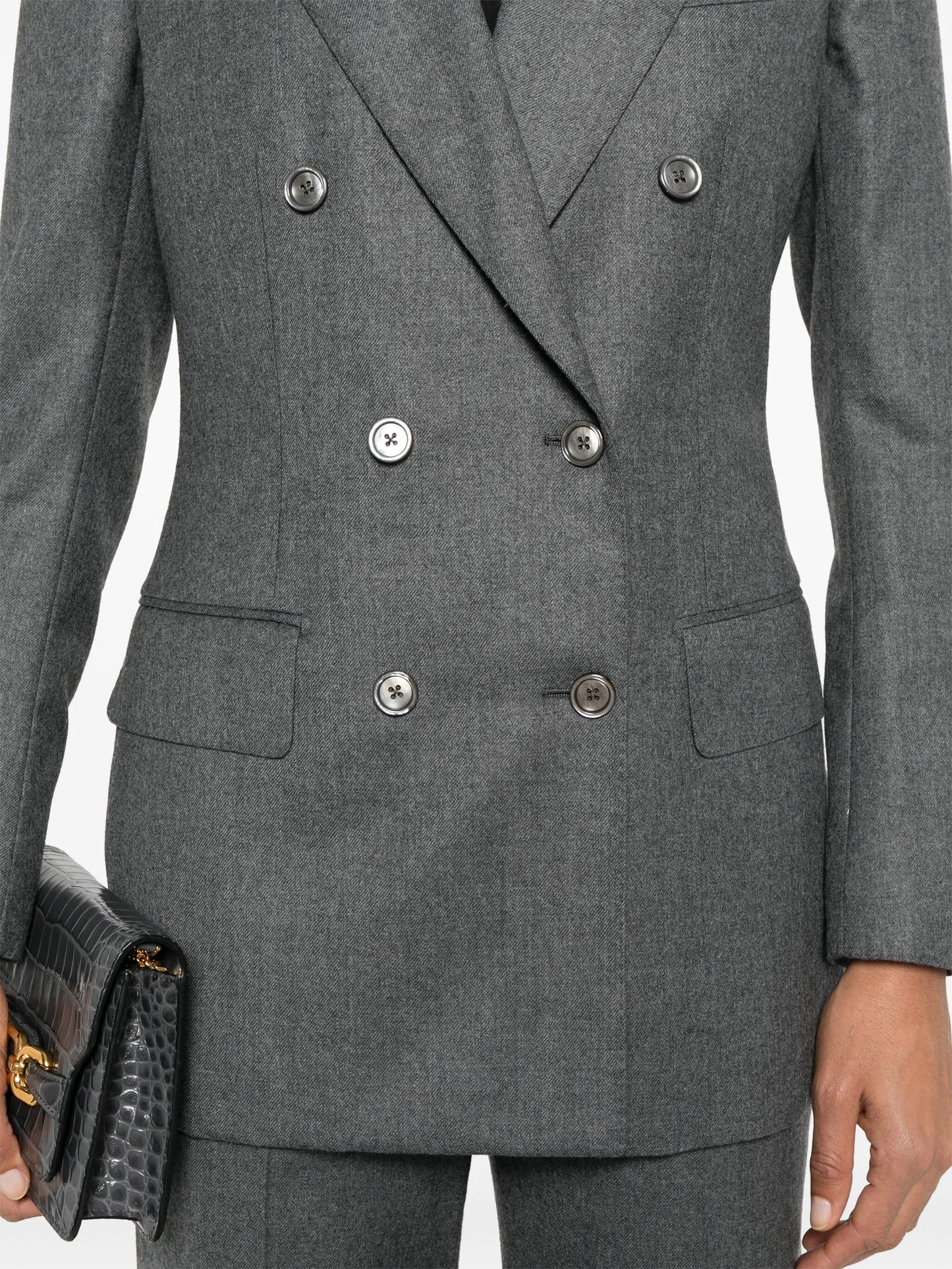 mélange double-breasted blazer
