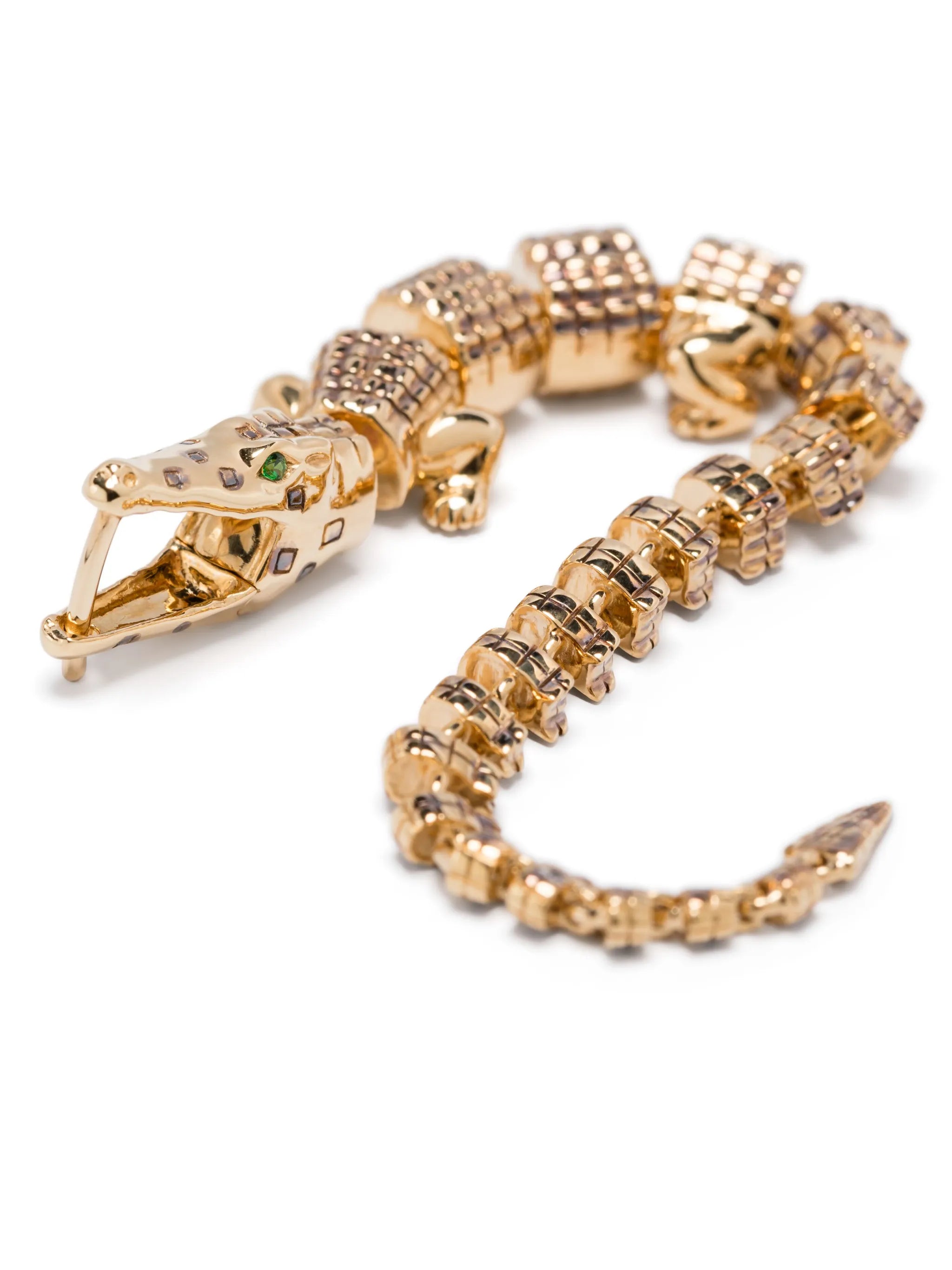 18K yellow gold Alligator Vertebrae Bite single earring