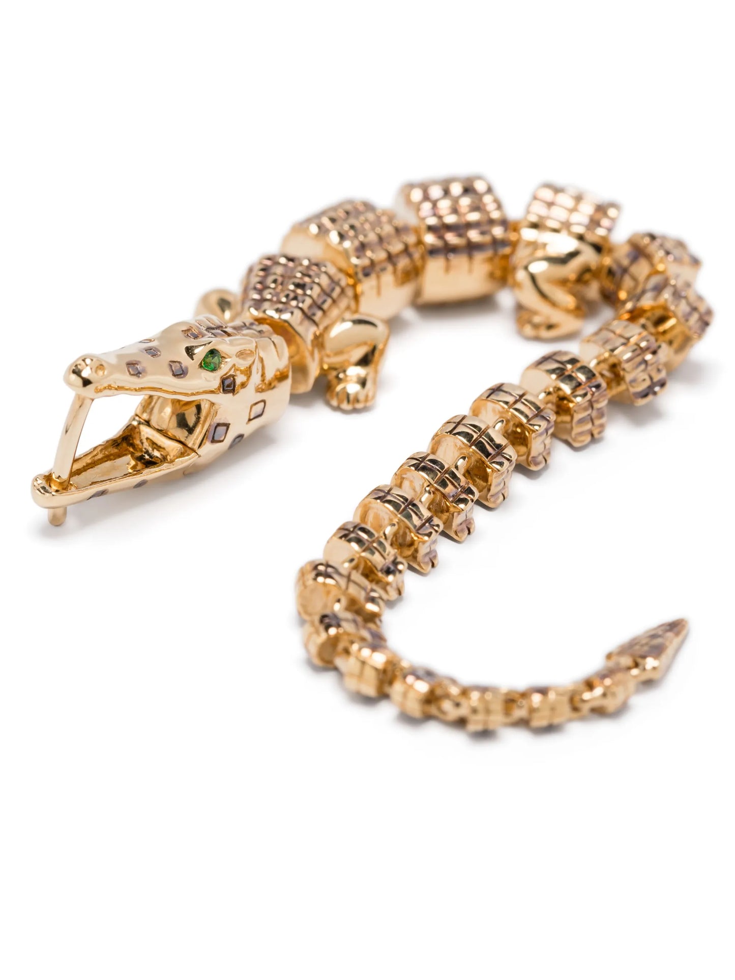 18K yellow gold Alligator Vertebrae Bite single earring