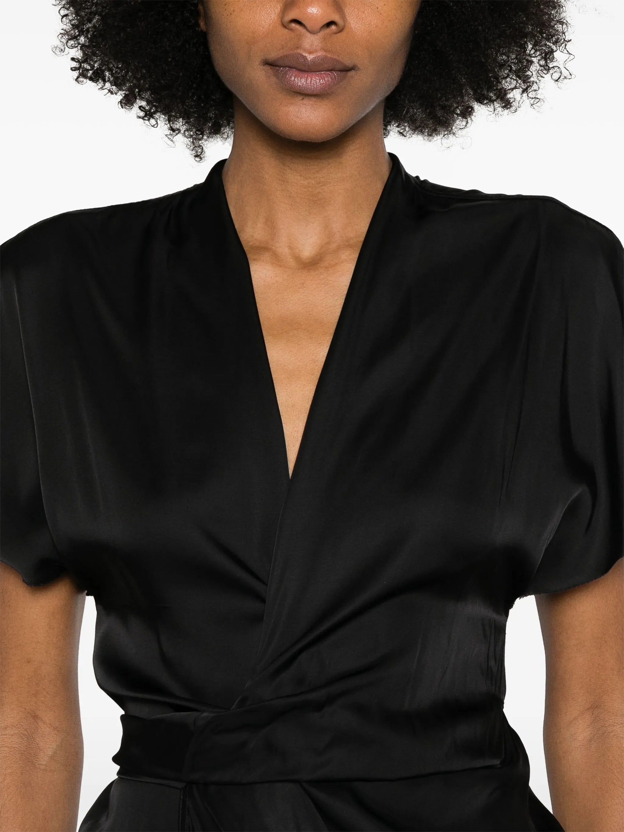 wrap midi dress