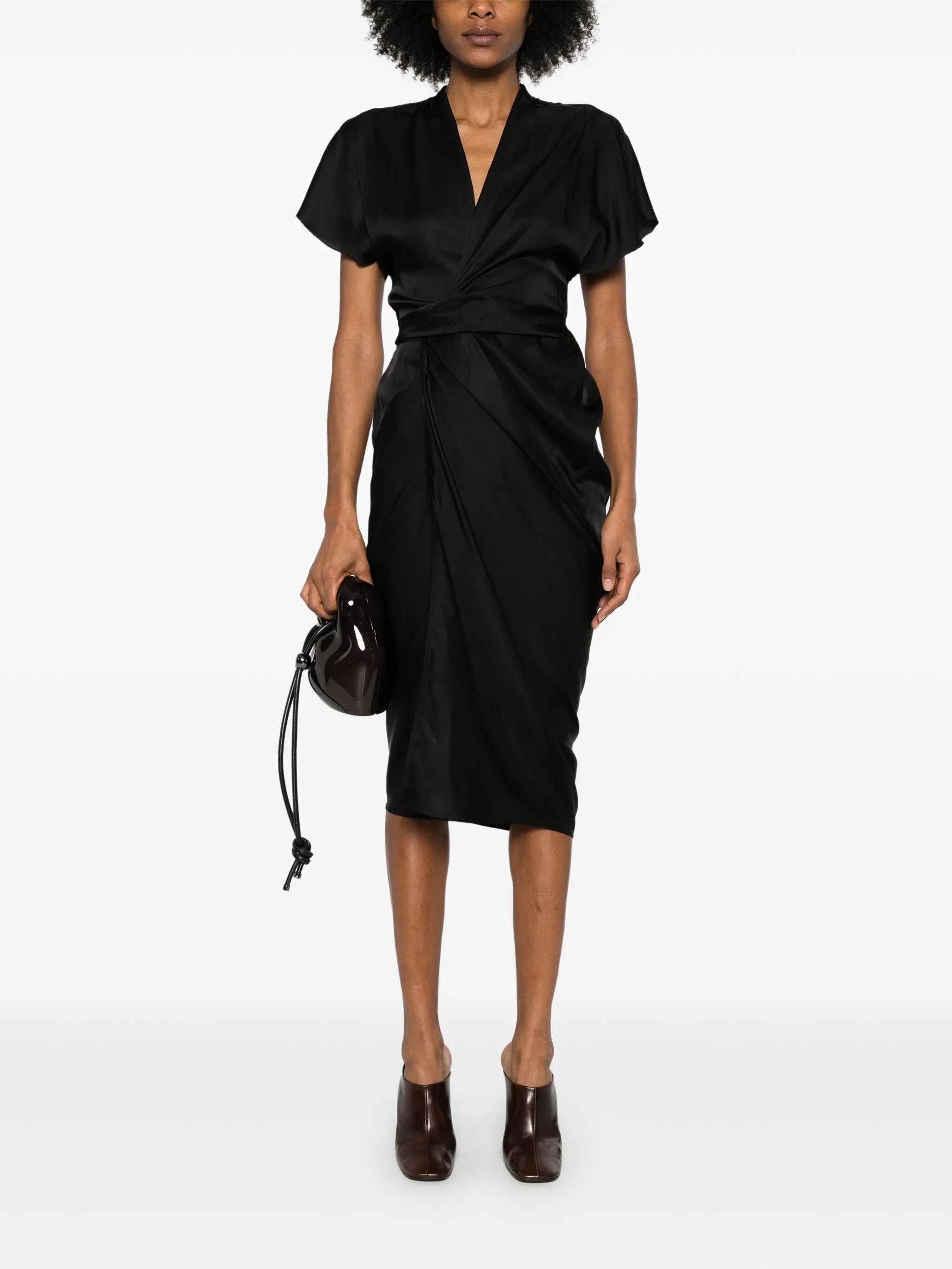 wrap midi dress