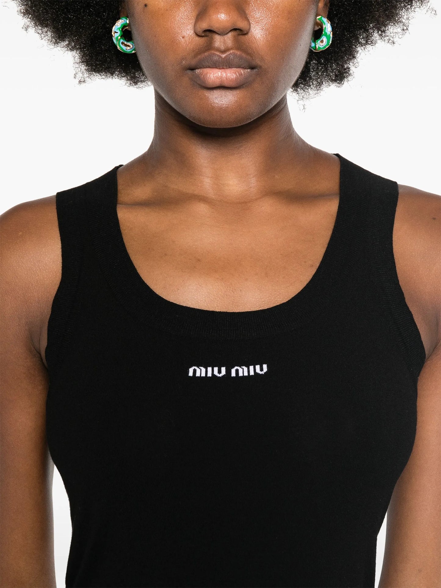 embroidered-logo midi dress