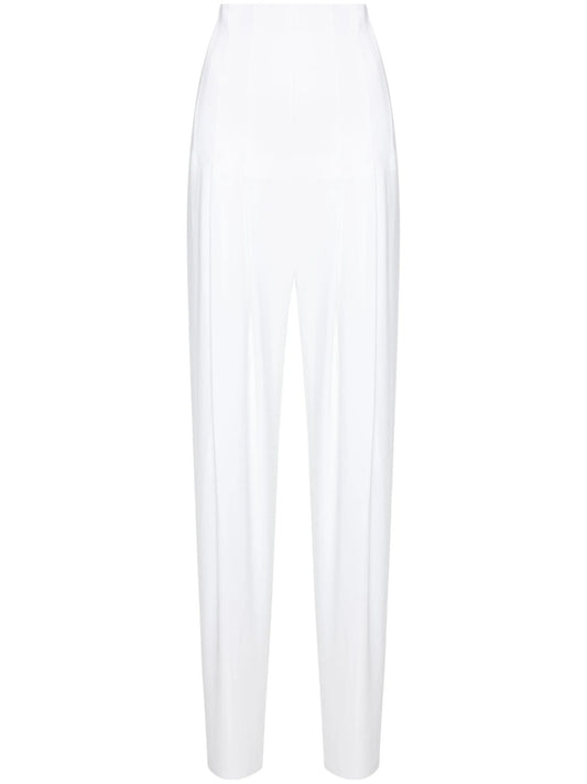 pleated high-waisted trousers