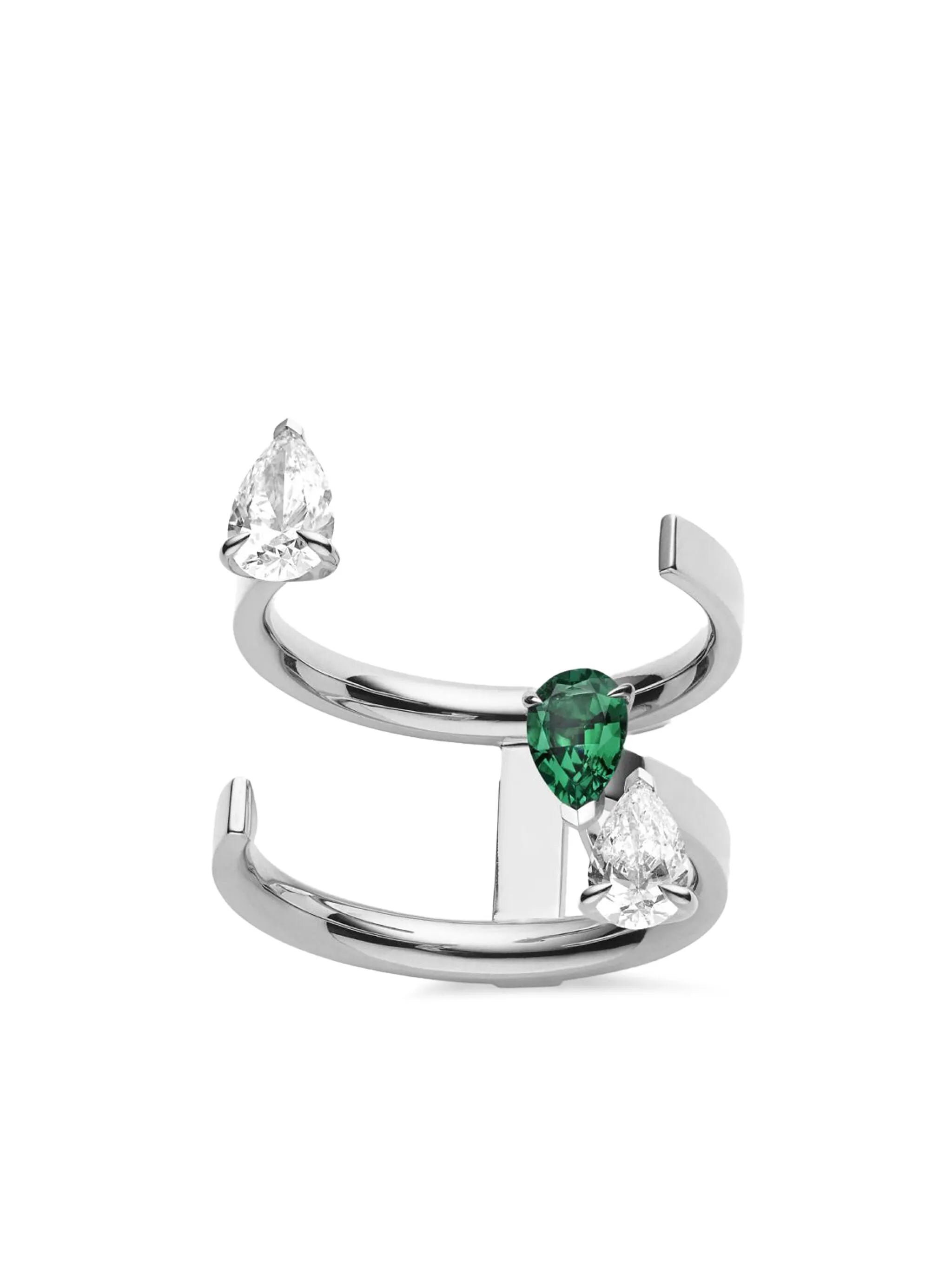 18kt white gold Serti sur Vide diamong ring