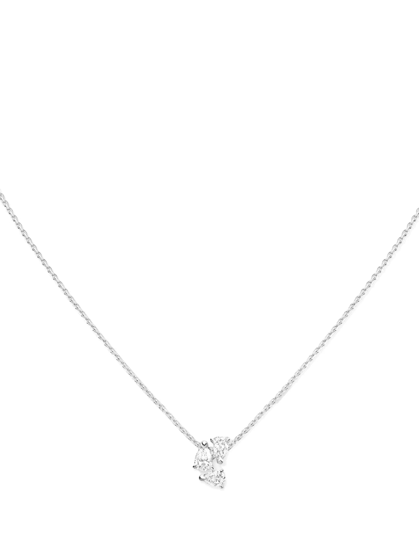 18kt white gold Serti sur Vide diamond necklace