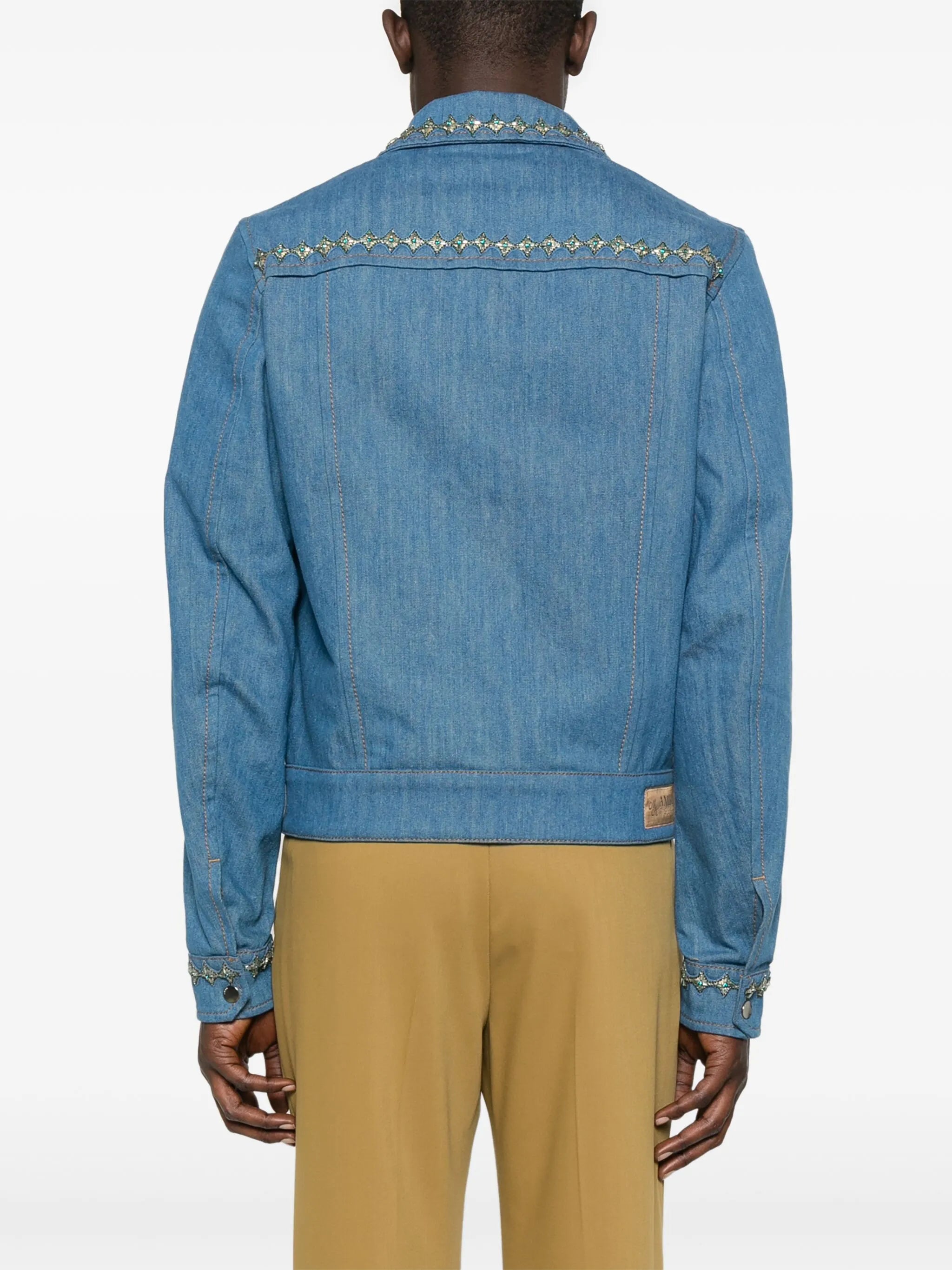 crystal-embellished pleated jacket