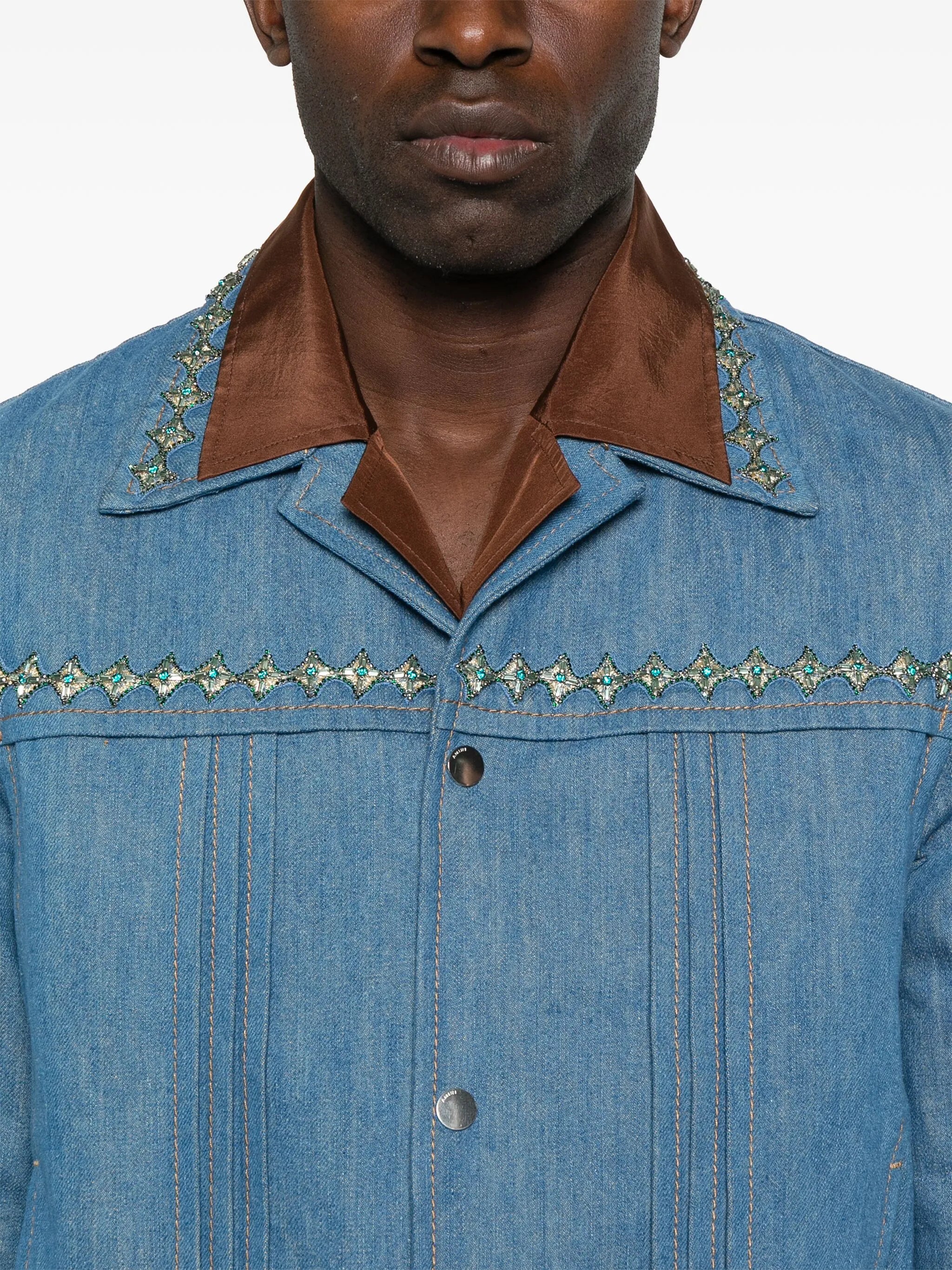 crystal-embellished pleated jacket
