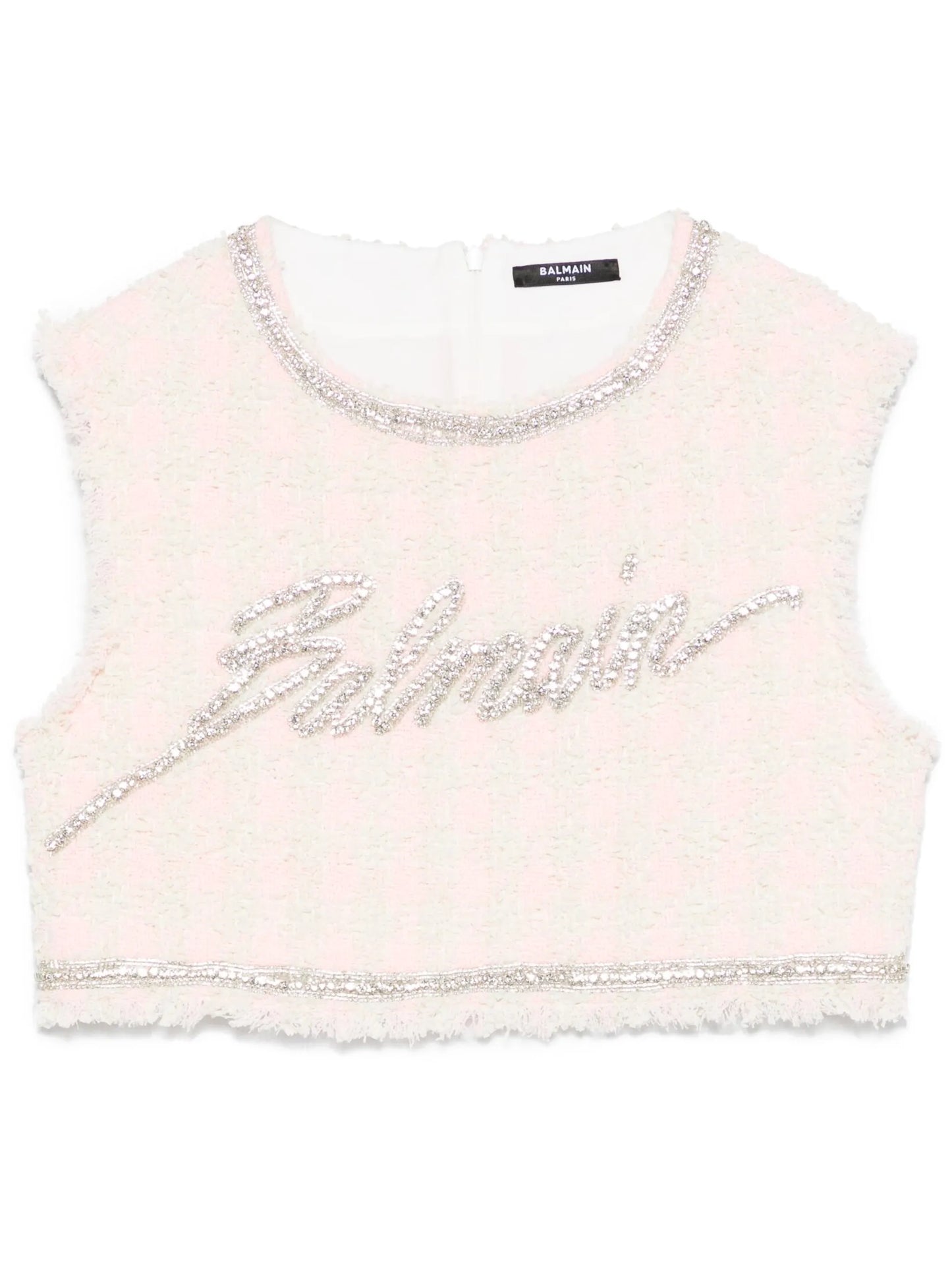 crystal-embellished cropped top