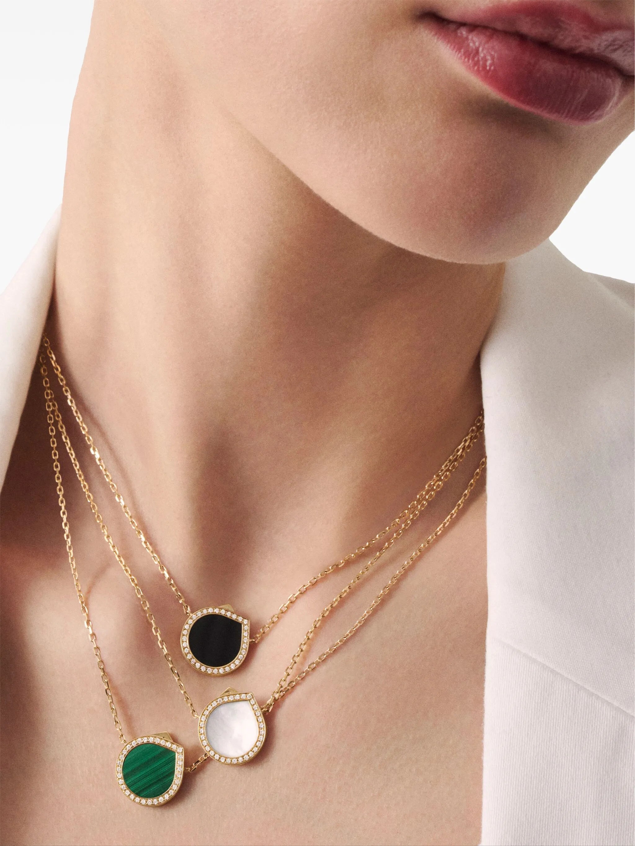 18kt rose gold Antifer diamond and pearl necklace