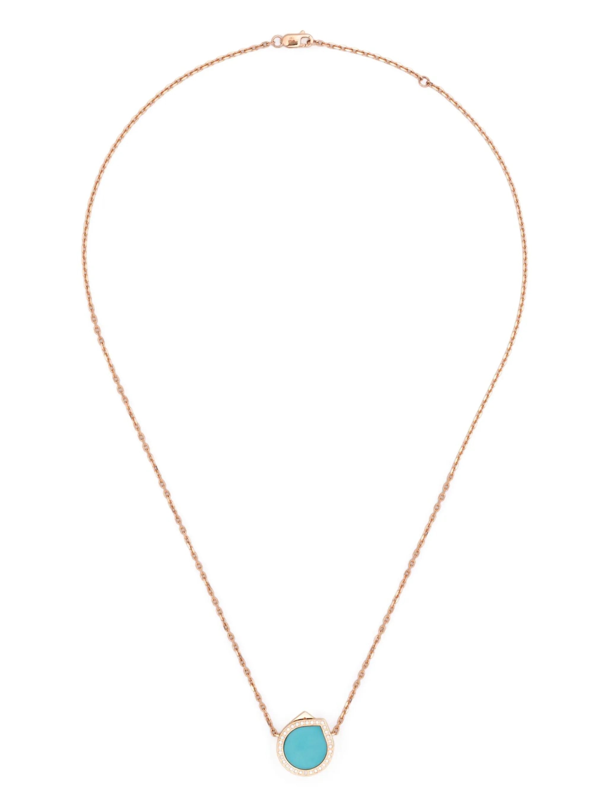 18K rose gold Antifer diamond pendant necklace