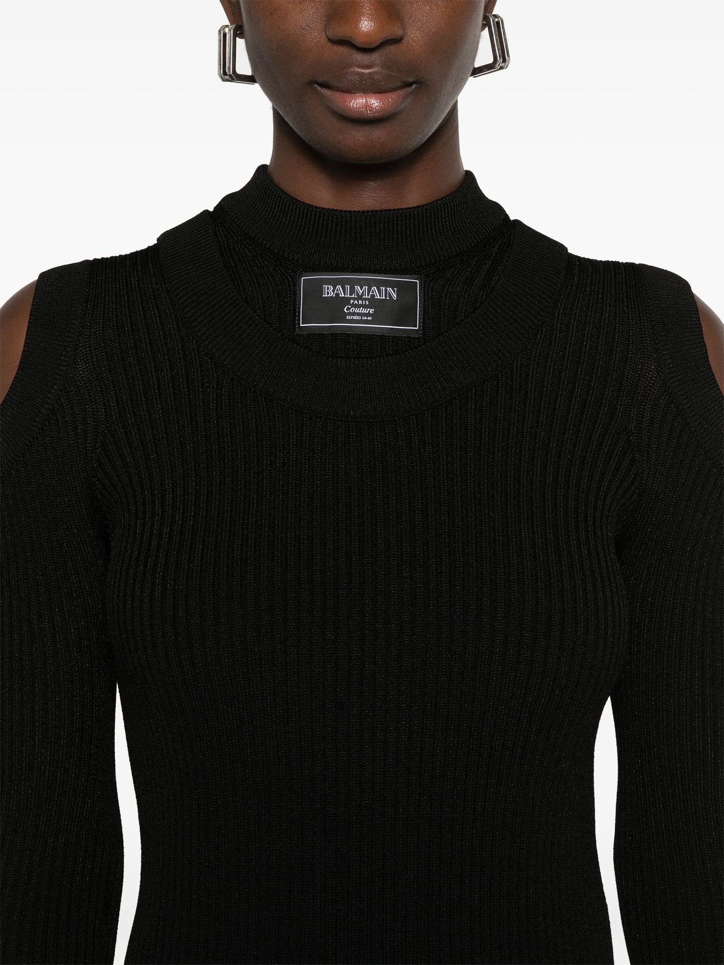 logo-patch mini dress