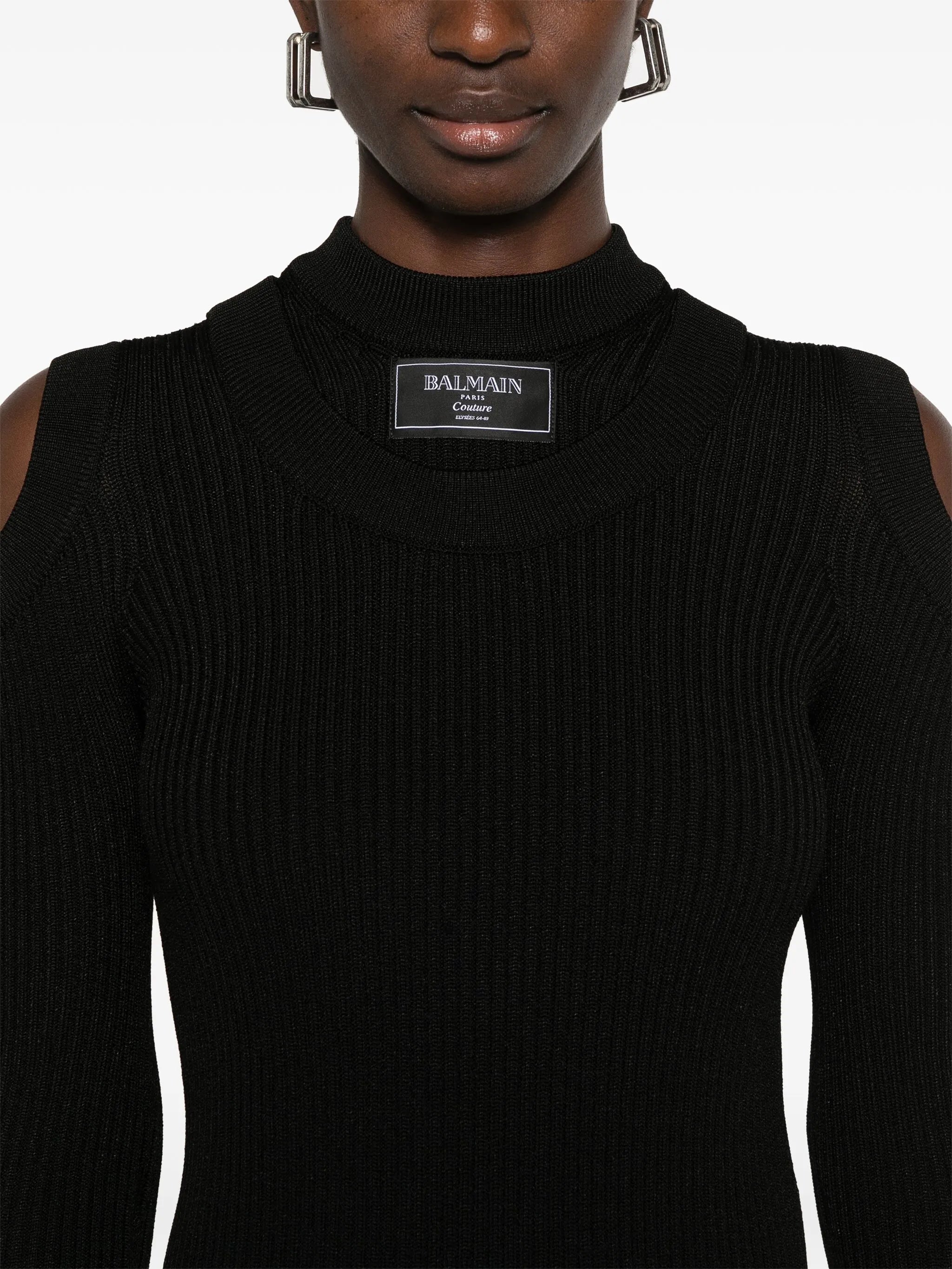 logo-patch mini dress