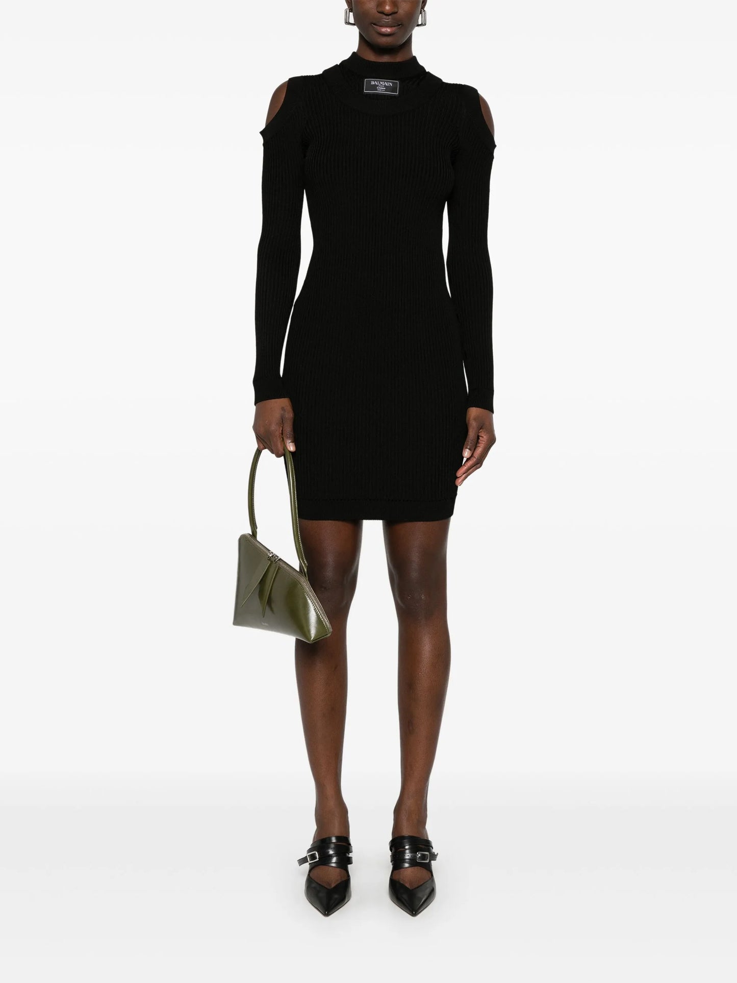 logo-patch mini dress