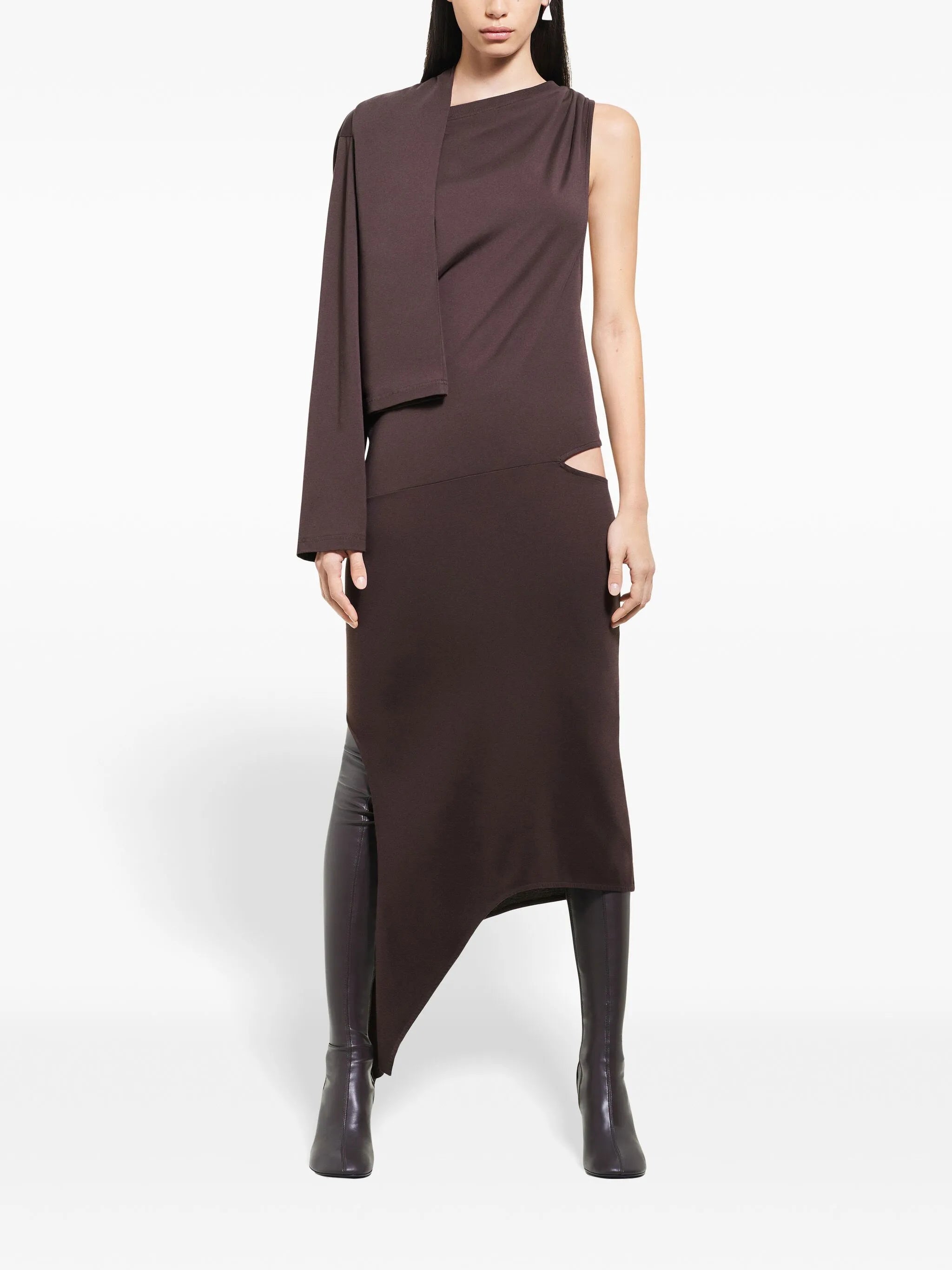 draped cut-out dress
