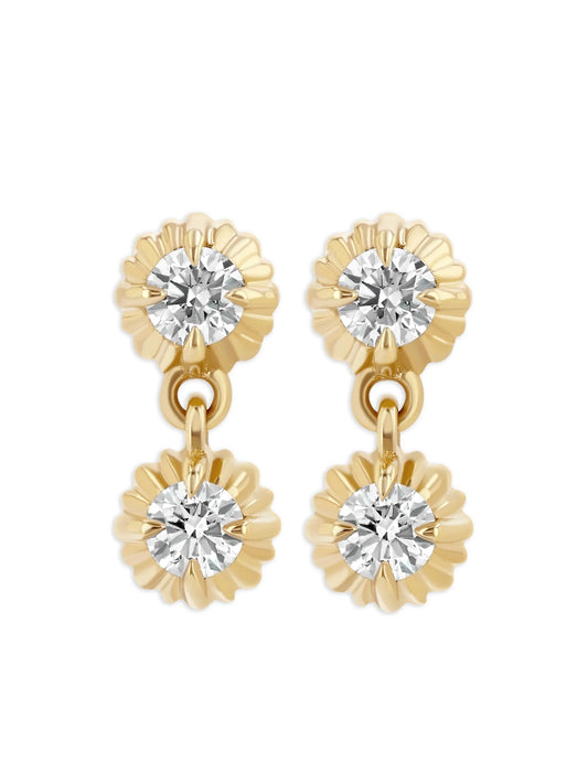 18kt yellow gold diamond earrings