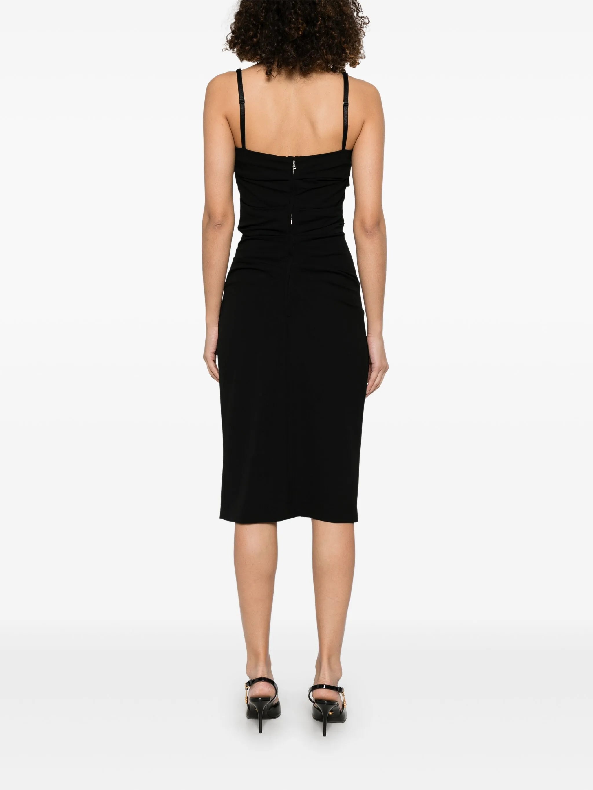 draped midi dress