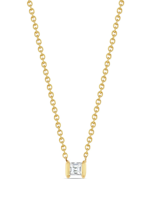 18kt yellow gold Mini Anchor diamond necklace