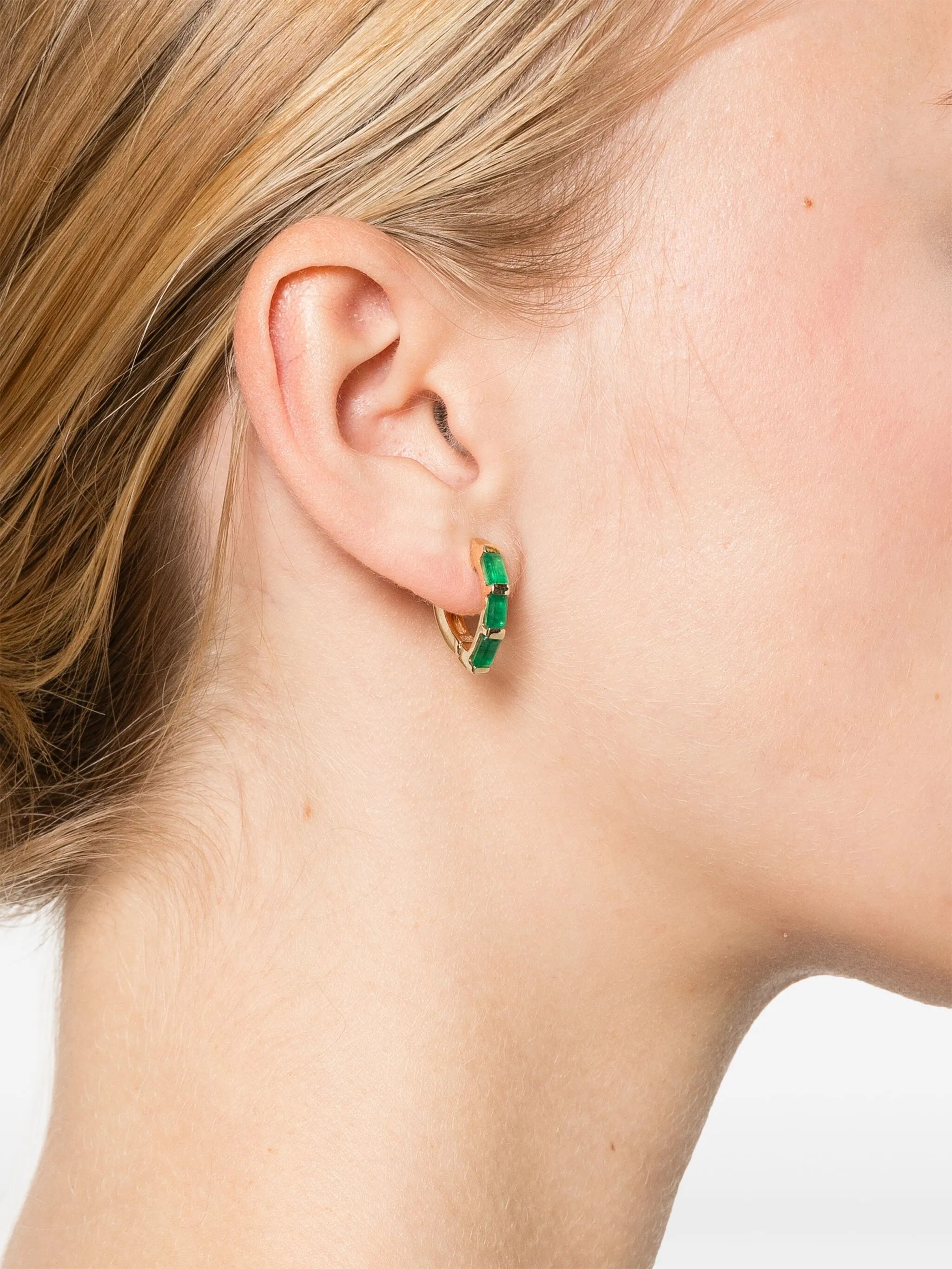 14kt yellow gold Creo emerald single earring