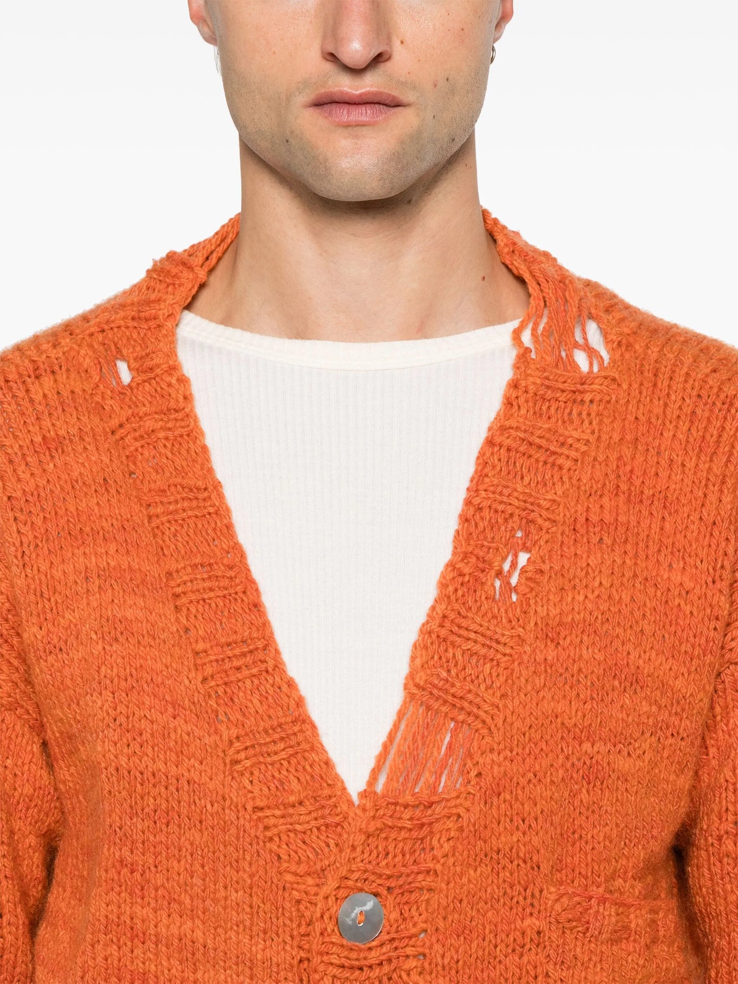 peace sign-intarsia cardigan