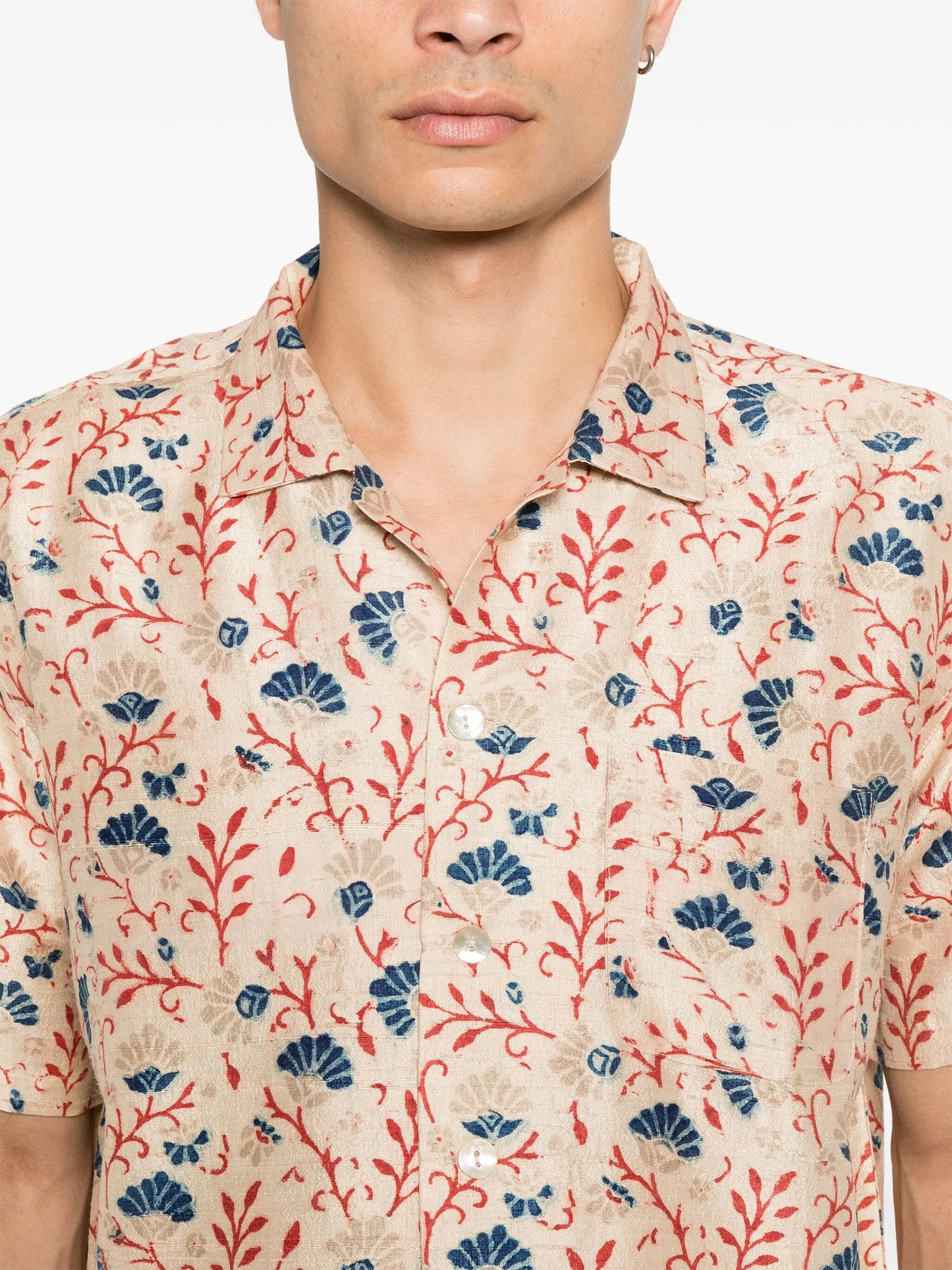floral-print shirt