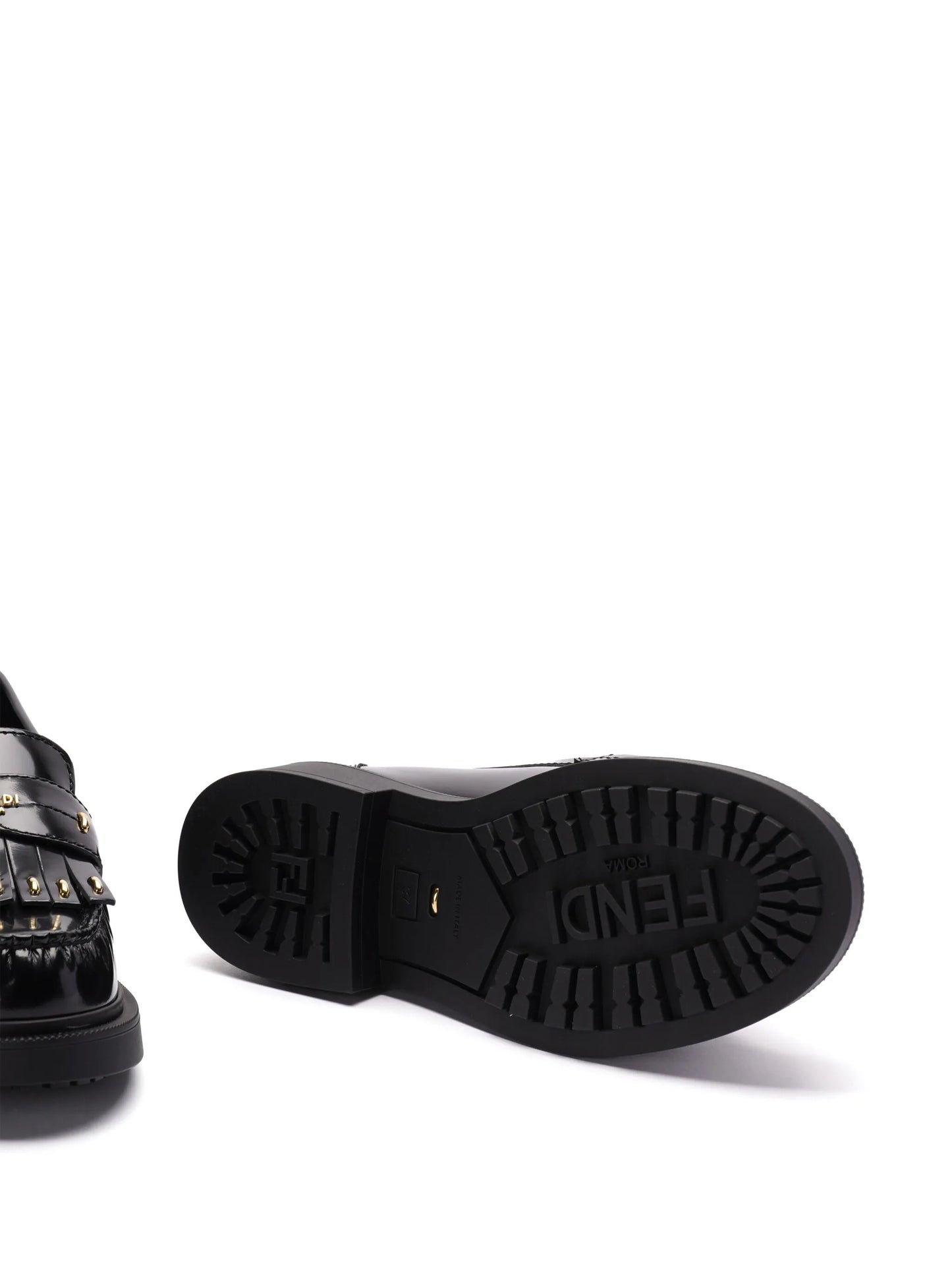 logo-plaque leather loafers