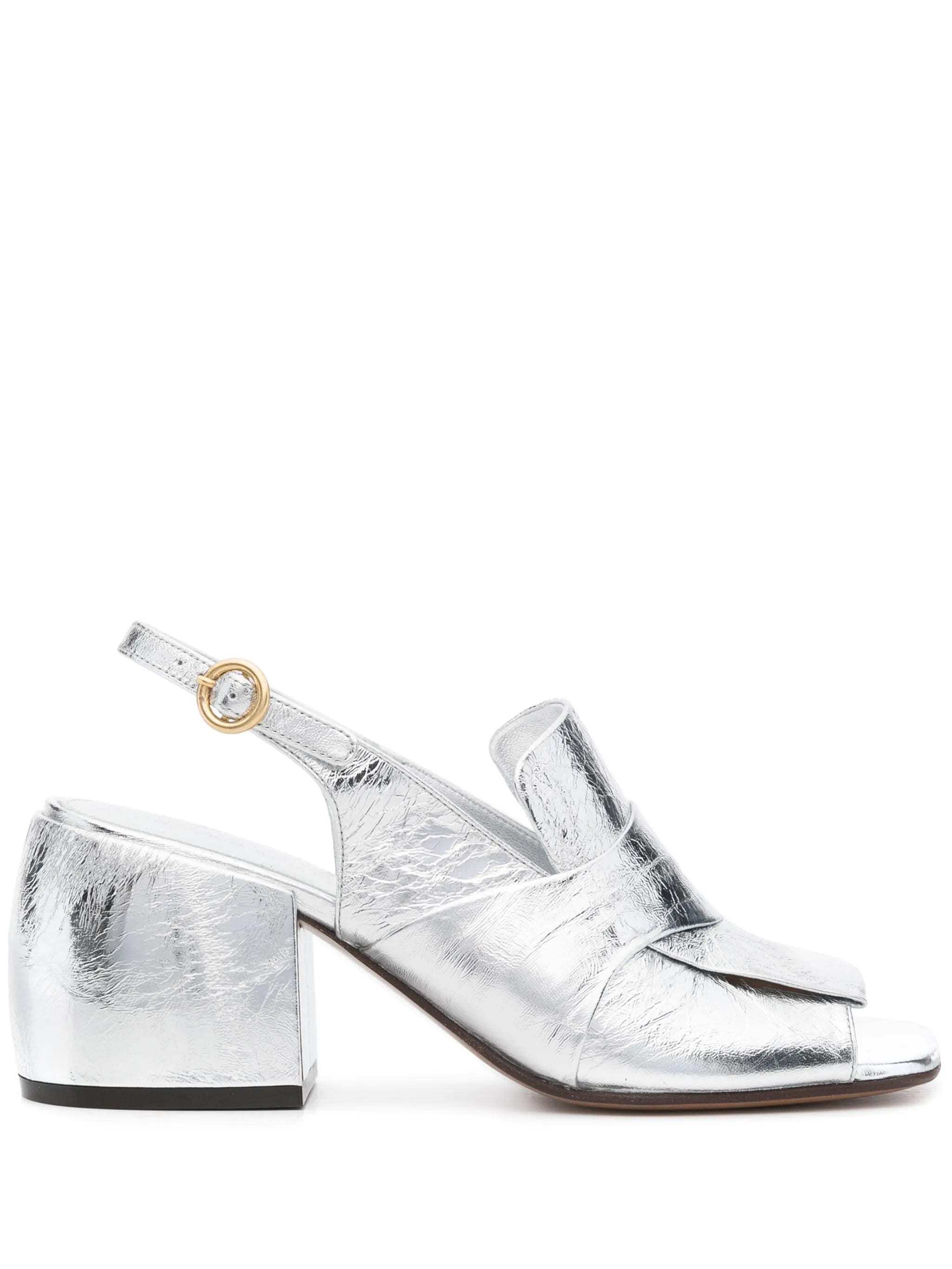 70mm metallic leather sandals