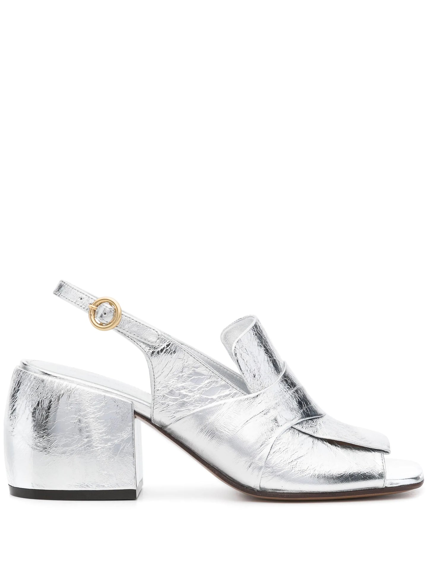 70mm metallic leather sandals