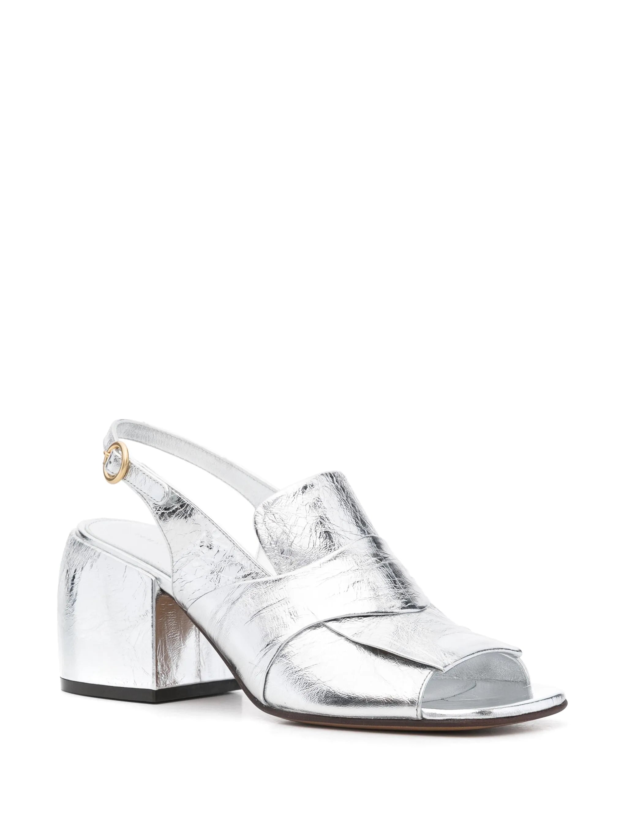 70mm metallic leather sandals
