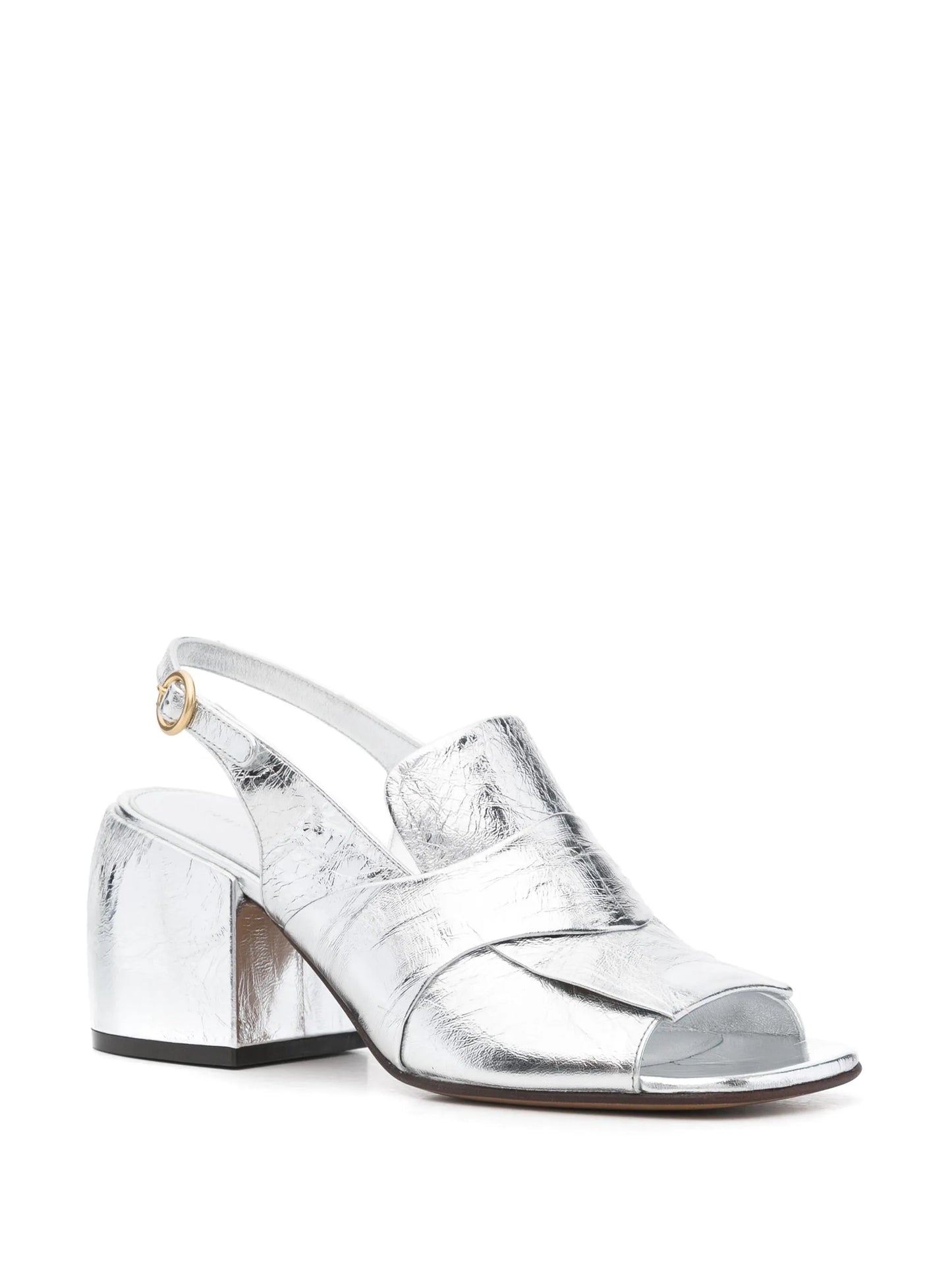 70mm metallic leather sandals