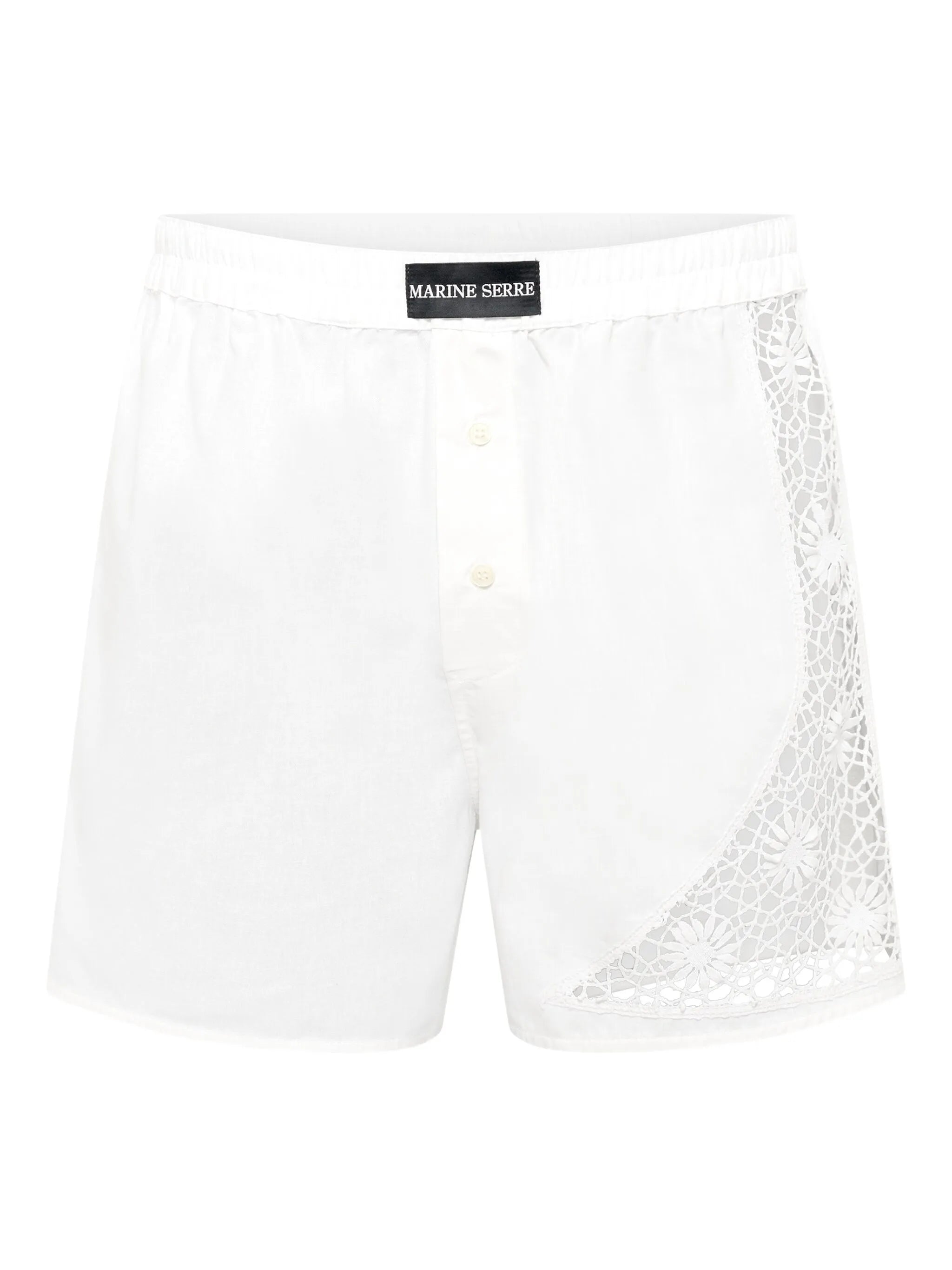 Regenerated Household lace-embellished boxer shorts