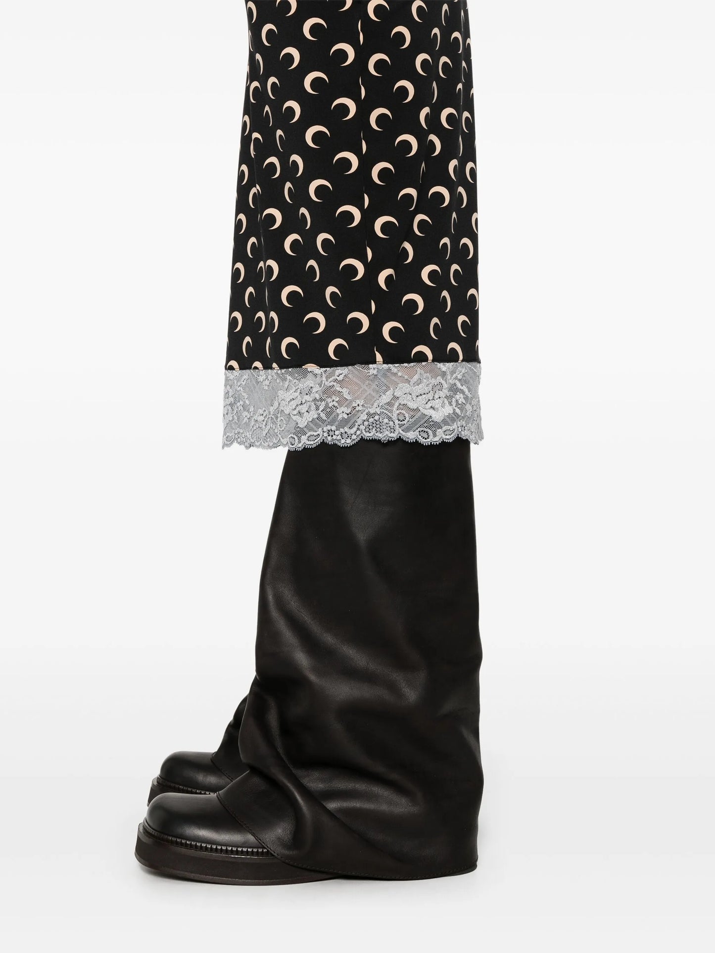 Moon-logo strapless midi dress