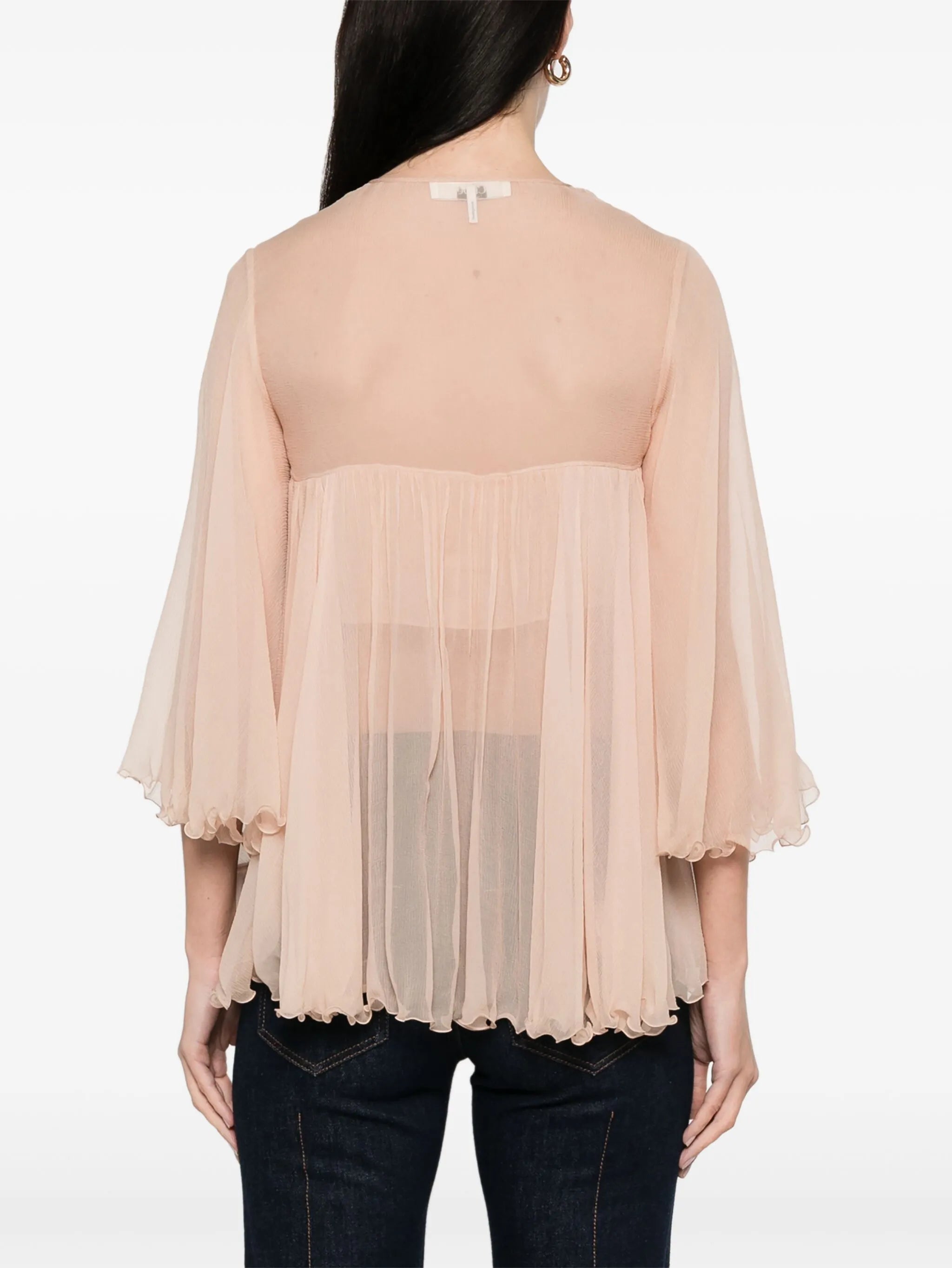pleated silk top