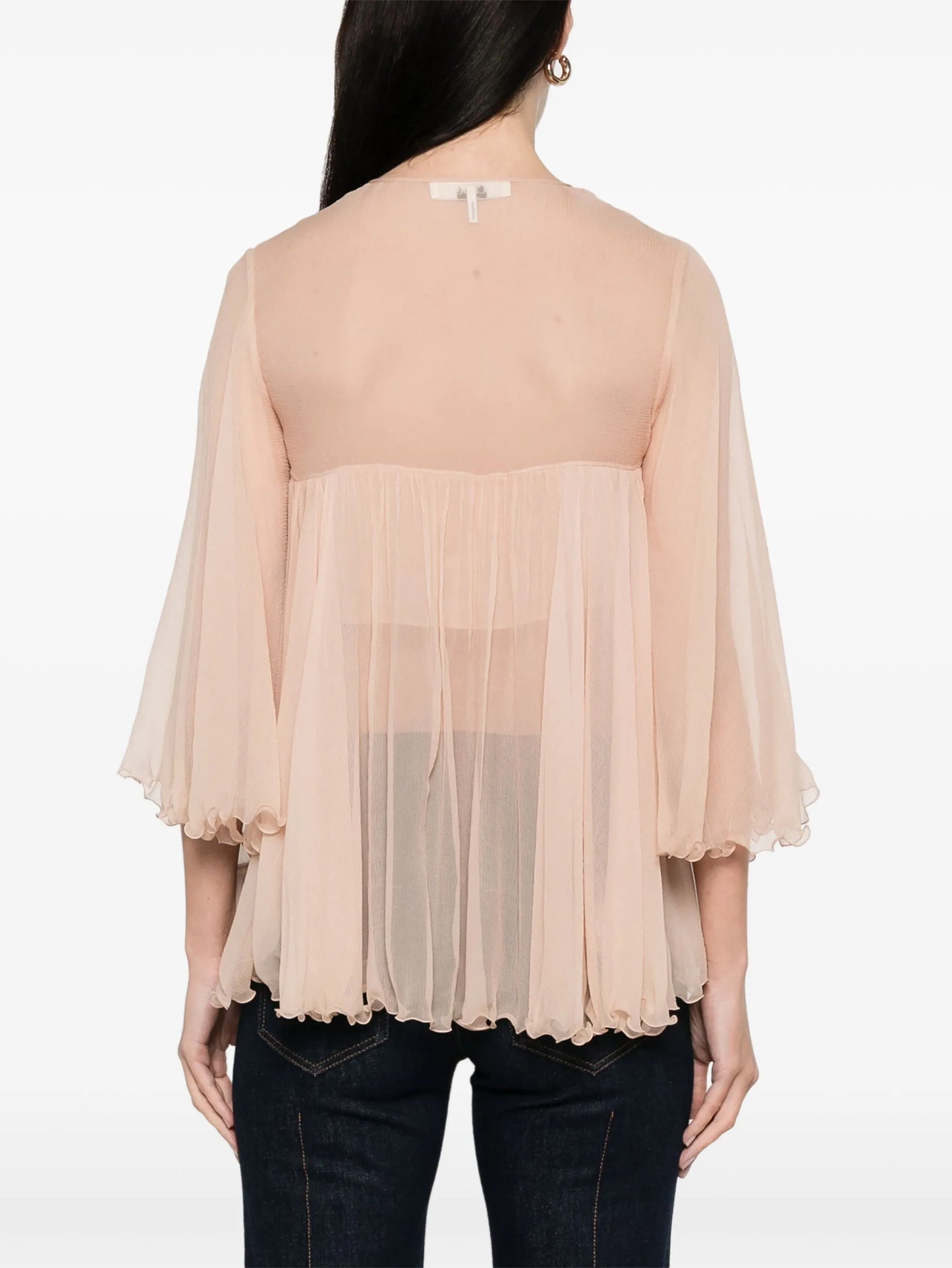 pleated silk top