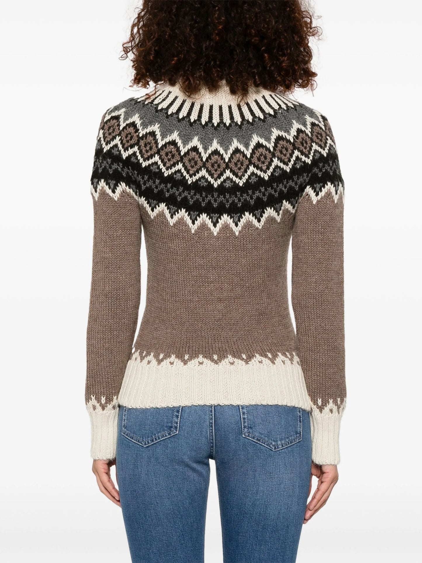 mock-neck fair-isle sweater