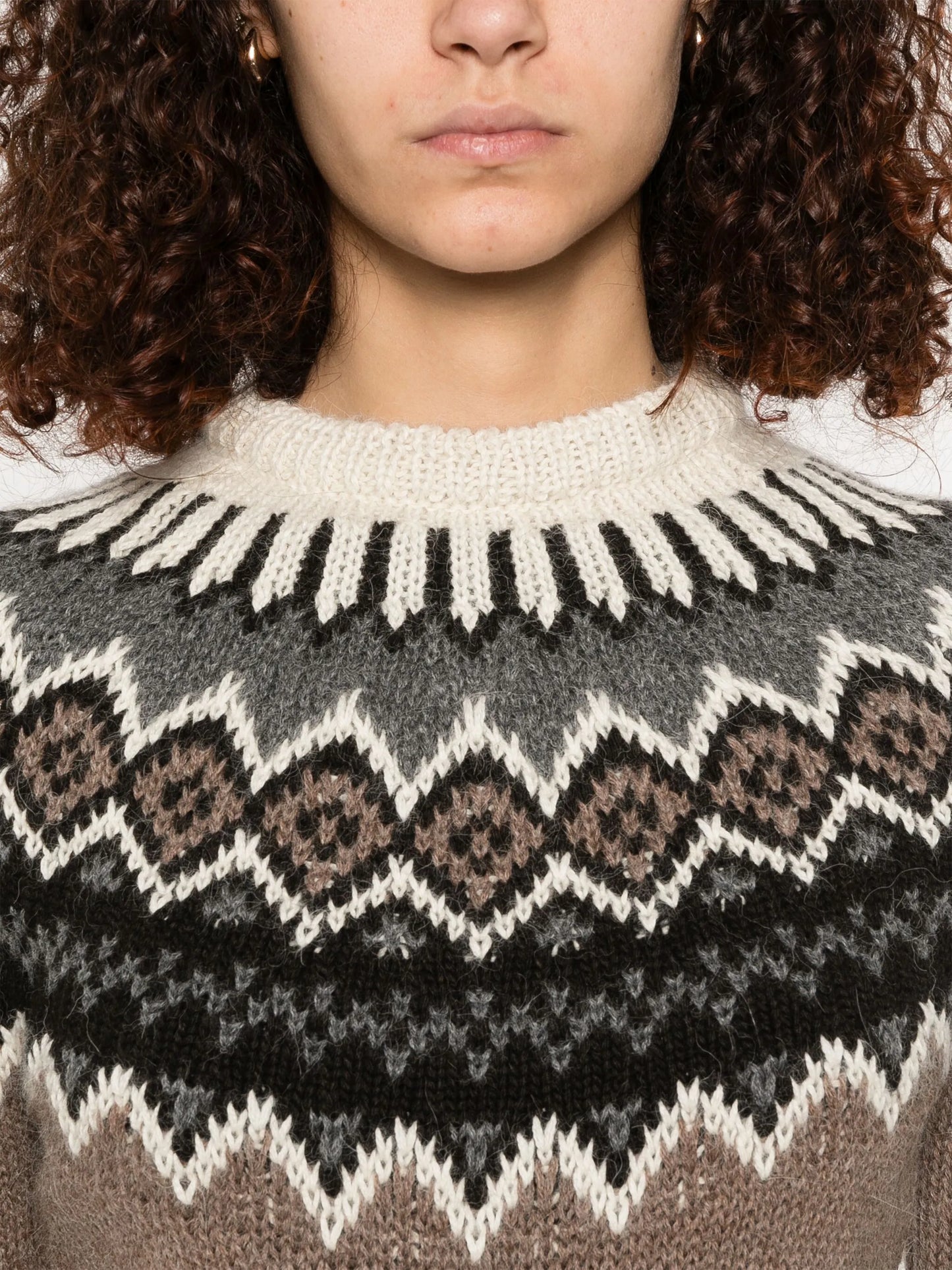 mock-neck fair-isle sweater