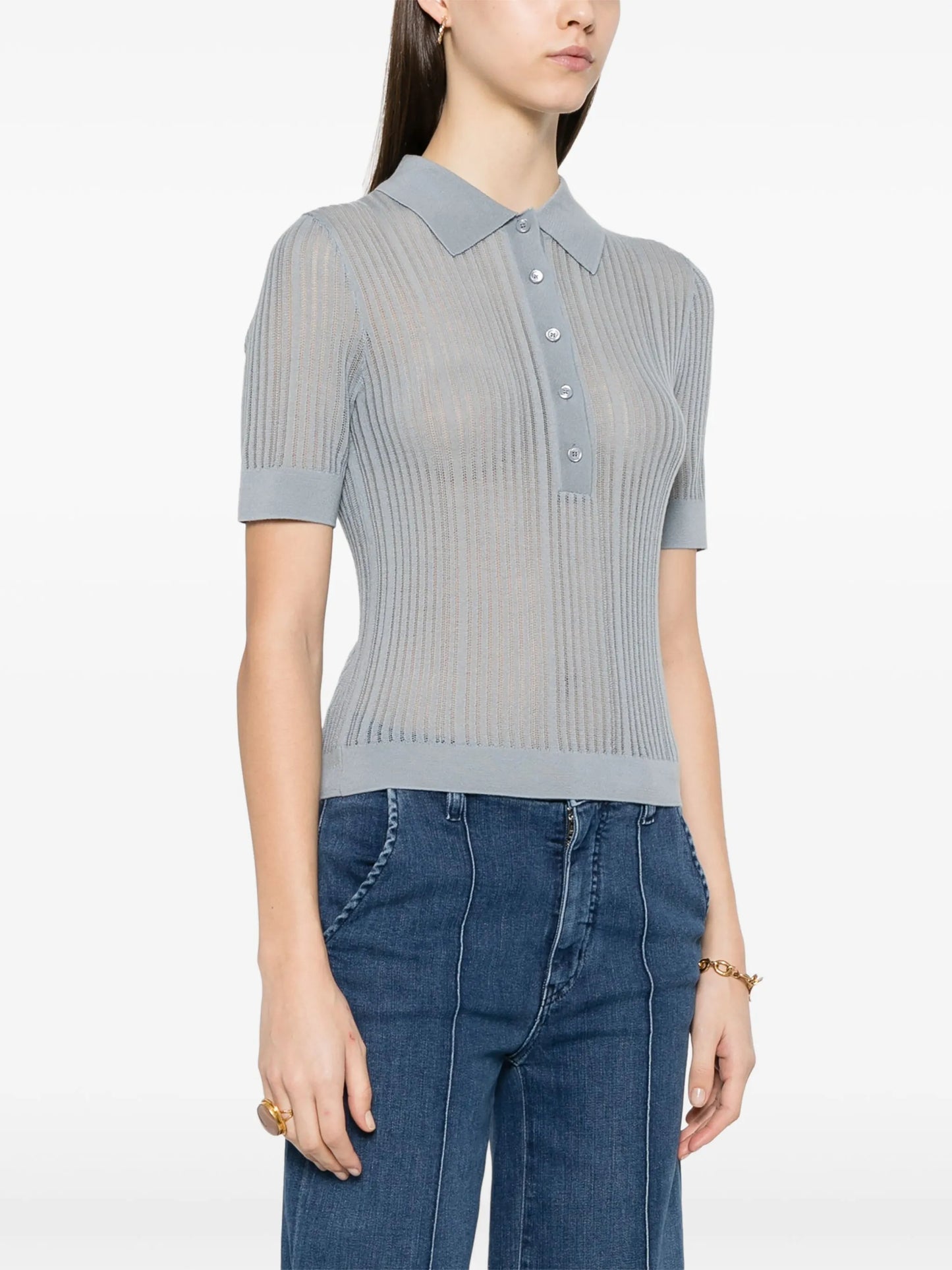 ribbed polo shirt