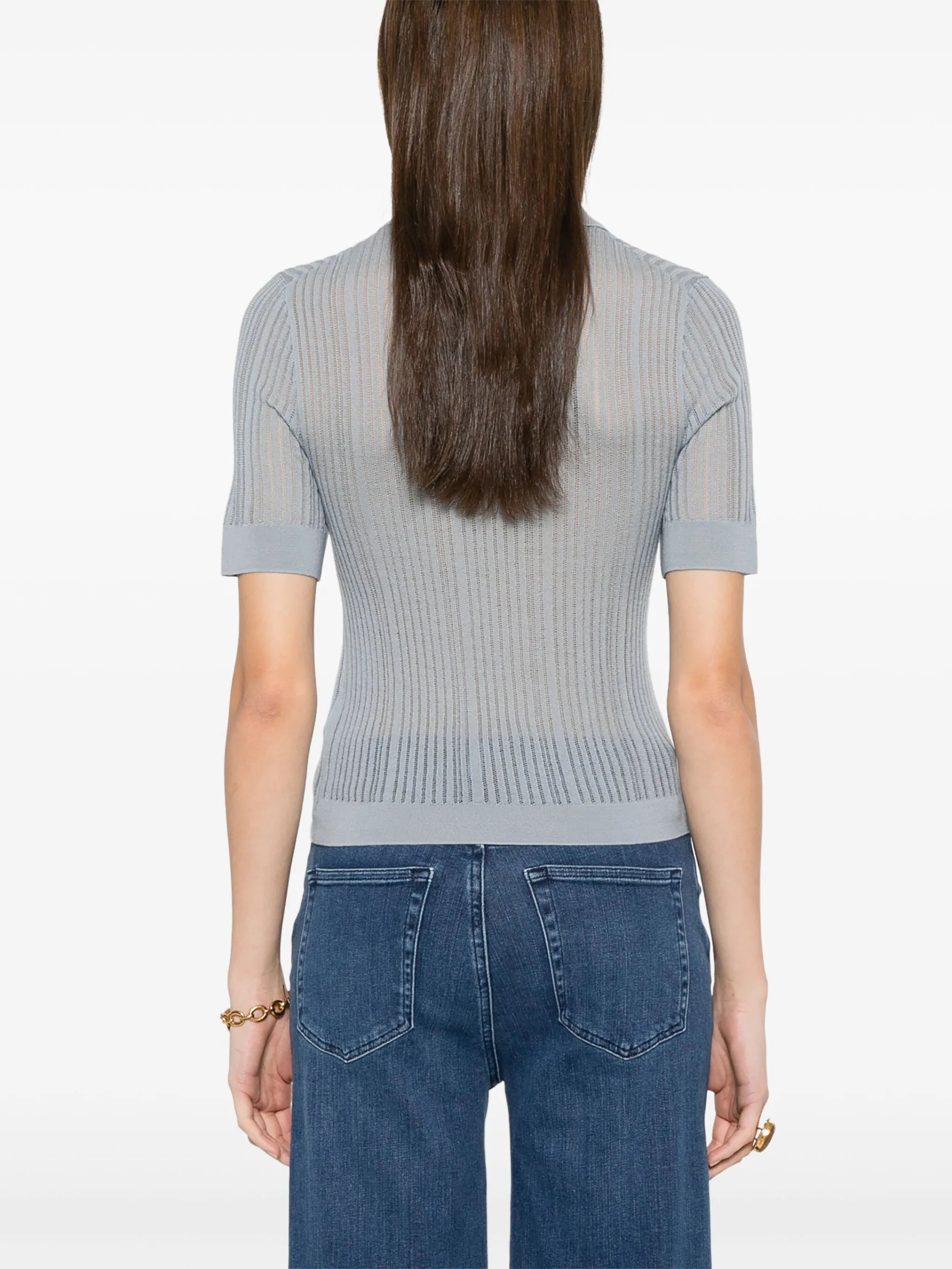 ribbed polo shirt