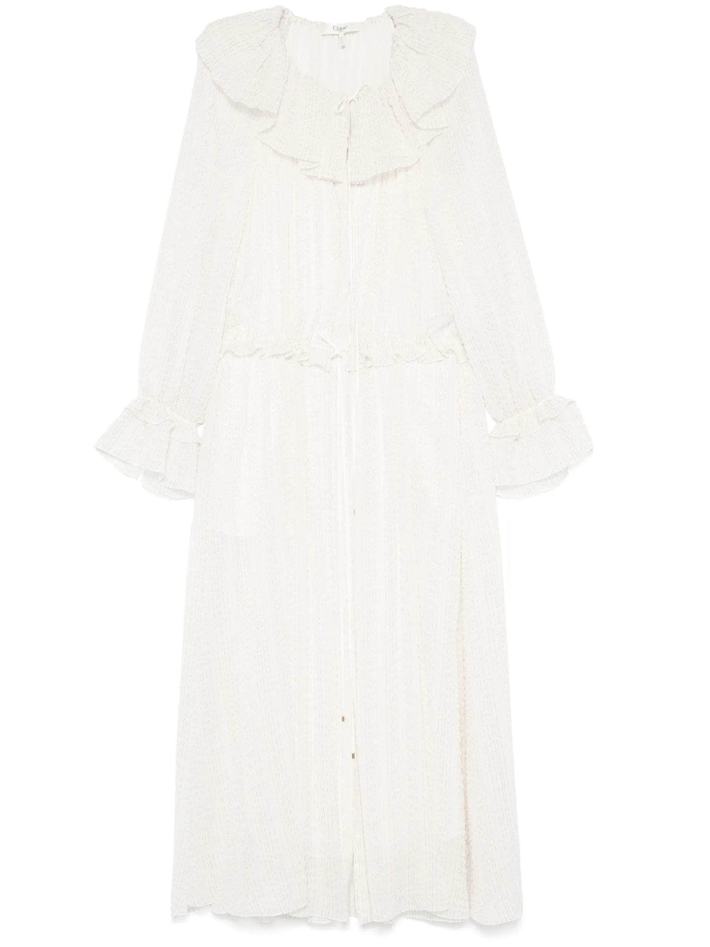 ruffled lurex midi dress