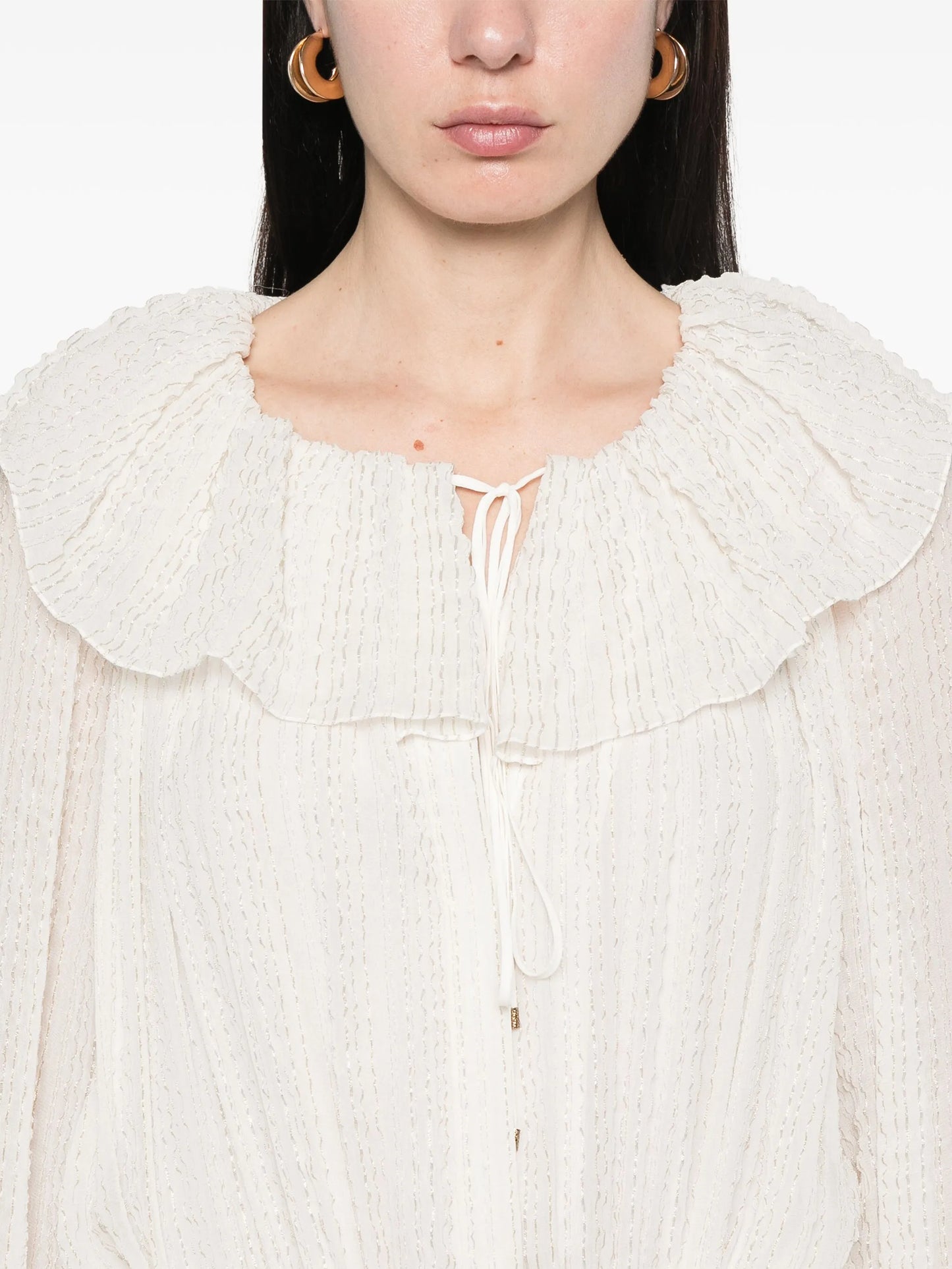 ruffled lurex midi dress