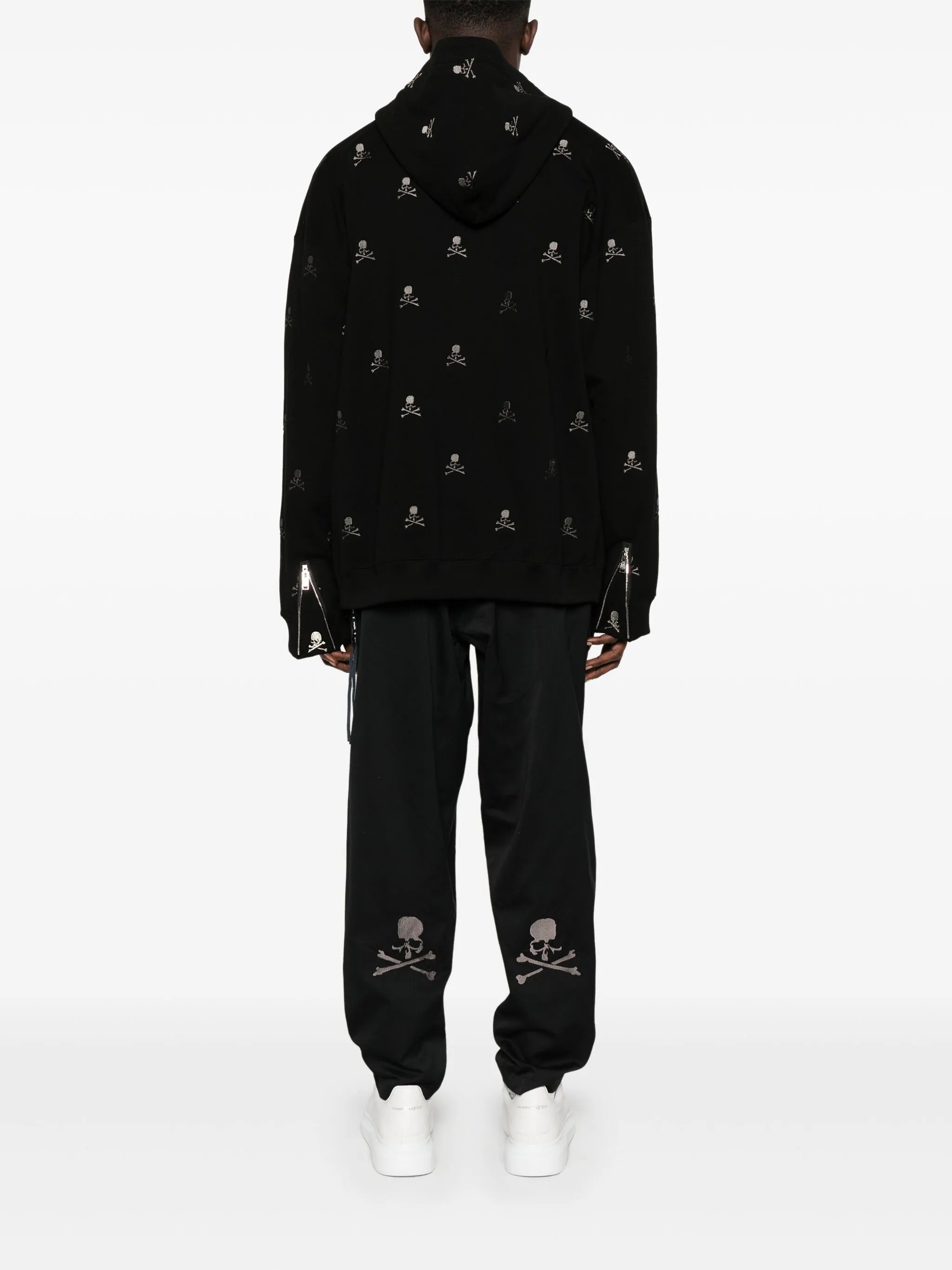 skull-embroidered hoodie