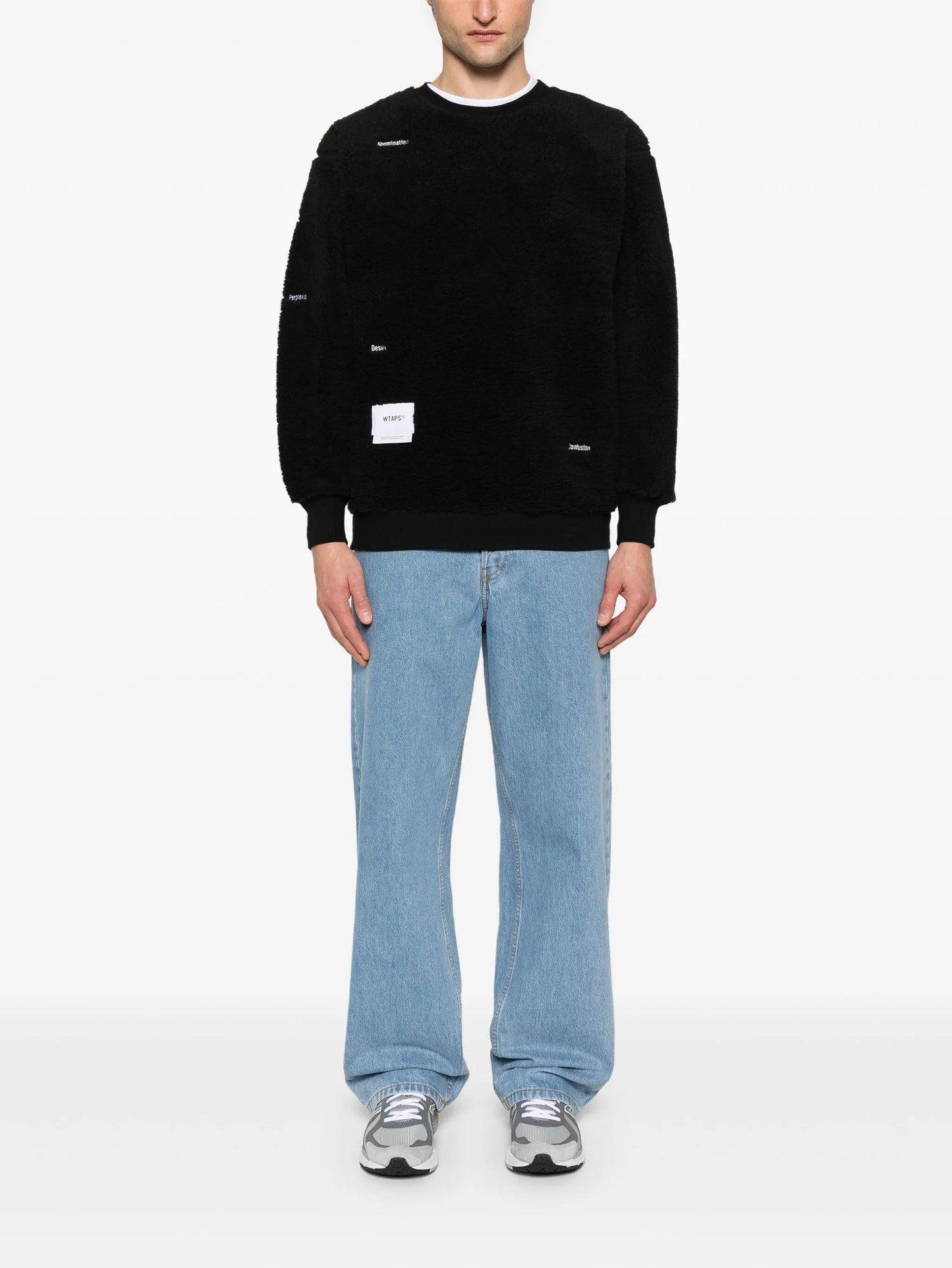 logo-patch fleece sweatshirt